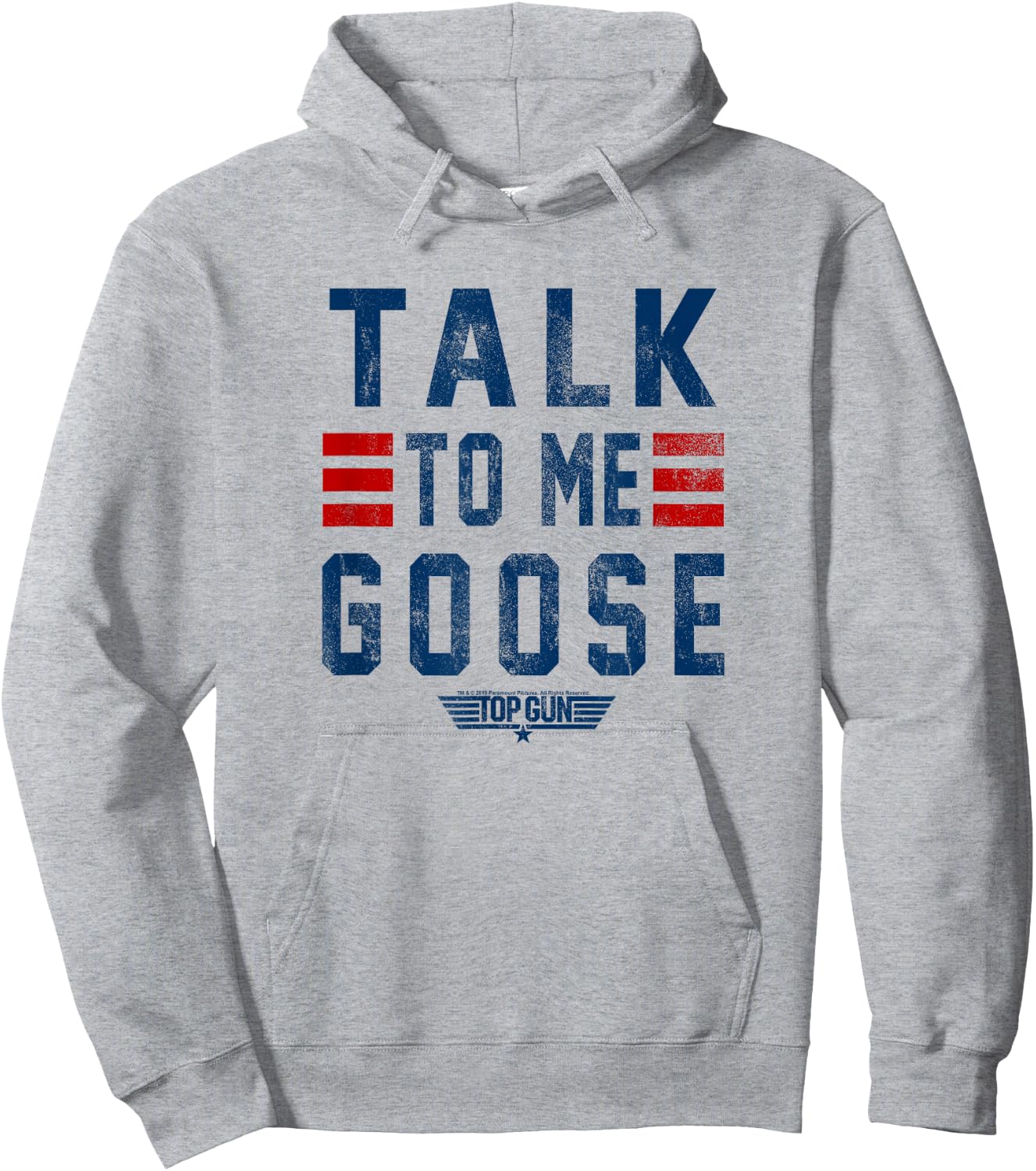 Top Gun Talk To Me Goose Distressed Text,Short Sleeve Hoodie - Hoodie | Ash