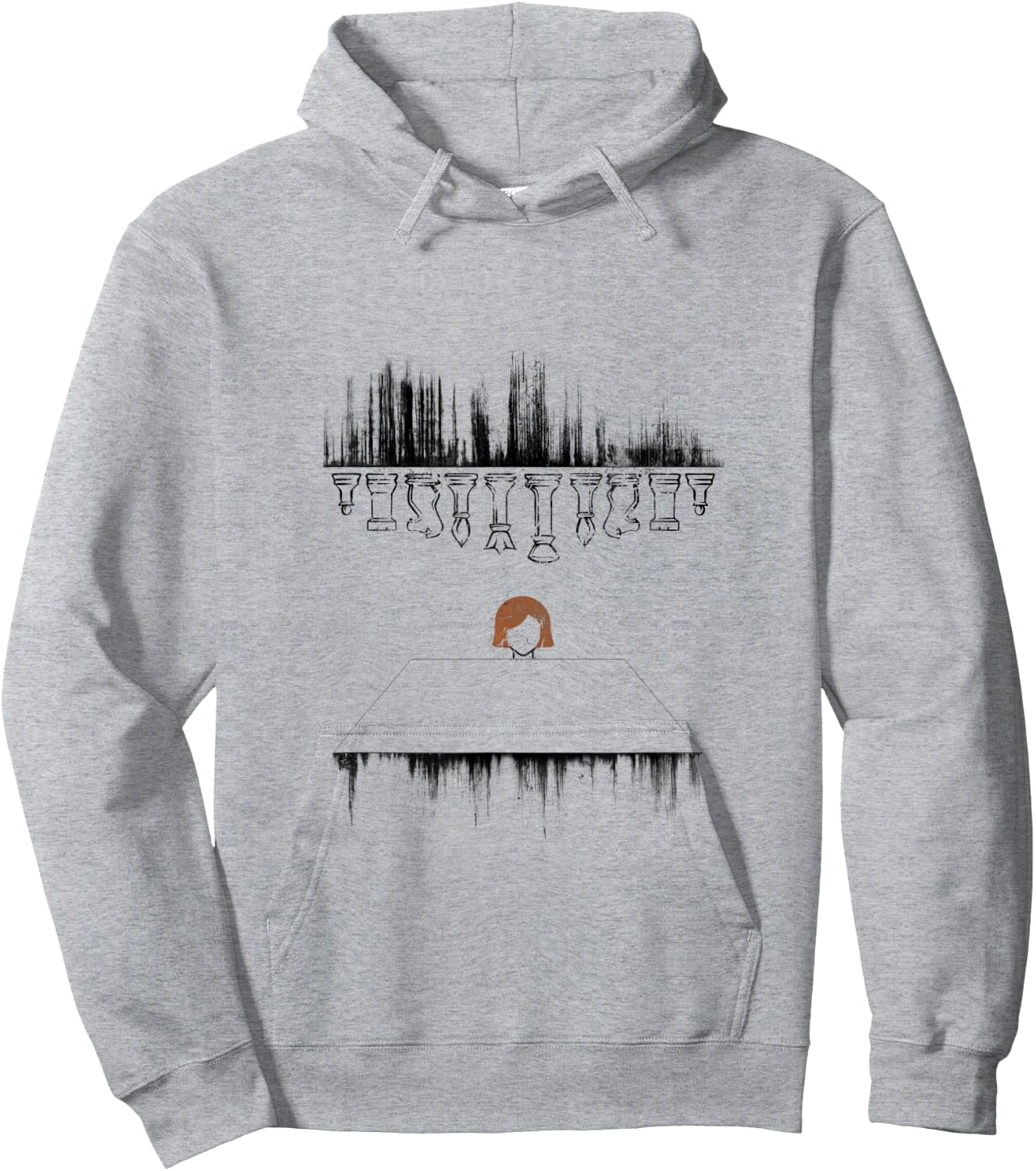 Queen's Gambit, Chess Board Design, Grunge, Gift Hoodie - Hoodie | Ash