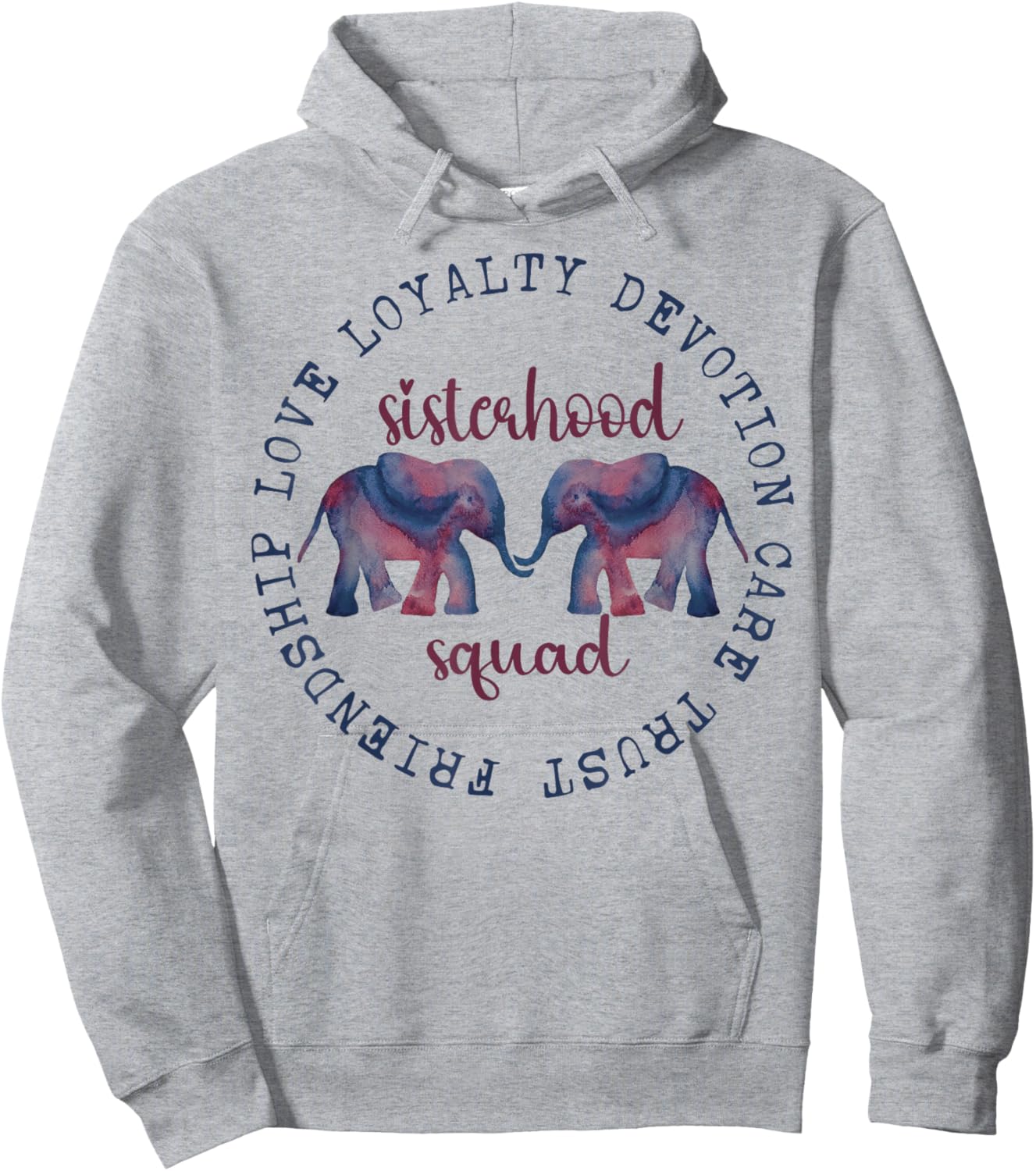 Elephant Friendship Sisterhood Squad Tribe Crew Friend Group Hoodie - Hoodie | Ash