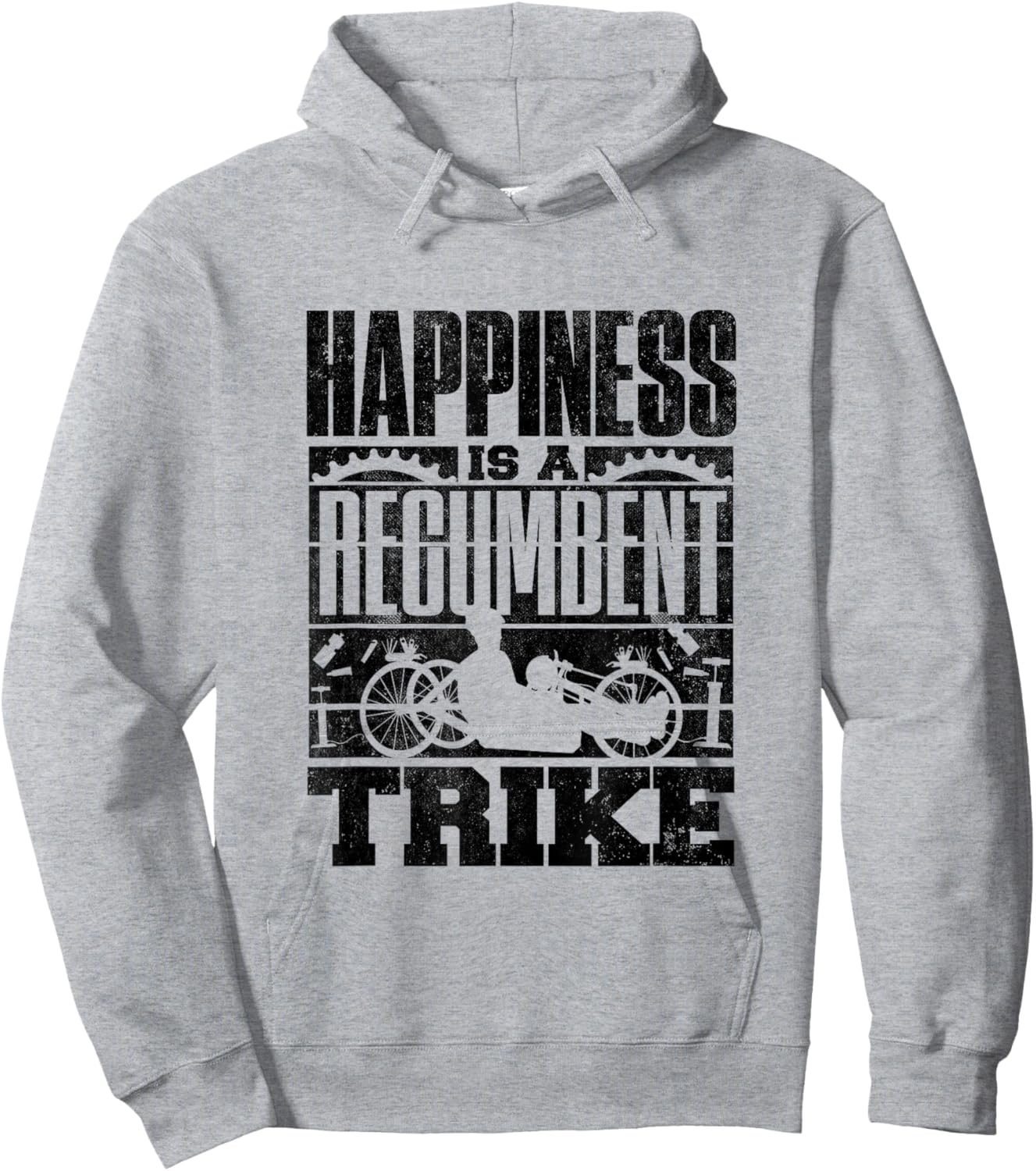 Recumbent Trike Bike Triker Happiness Is A Recumbent Trike Hoodie - Hoodie | Ash