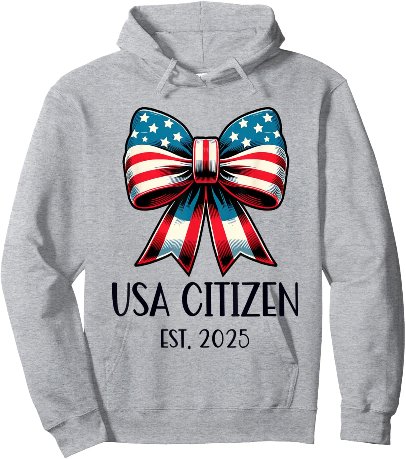 US Citizen Est 2025 New Citizenship American USA Girl 2025 Hoodie - Hoodie | Ash