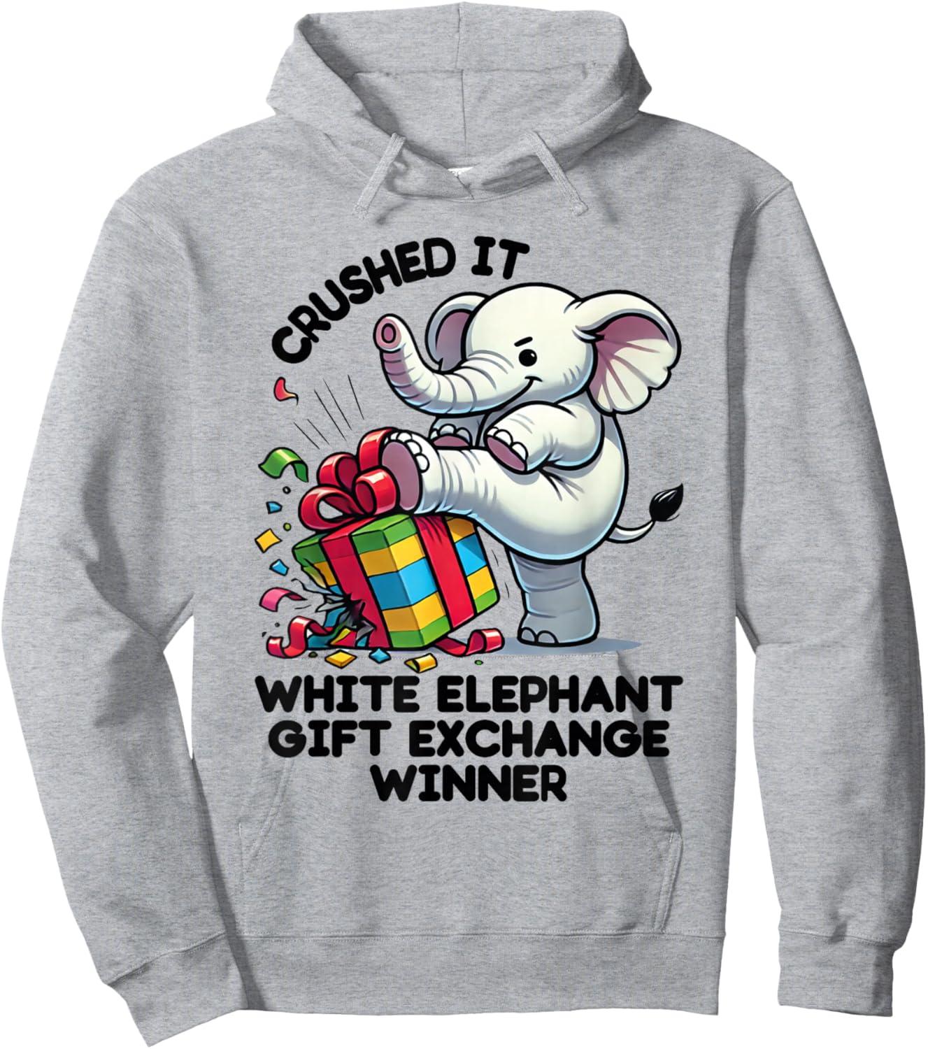 Cute Gag Crushed It White Elephant Exchange Under 20 Hoodie - Hoodie | Ash