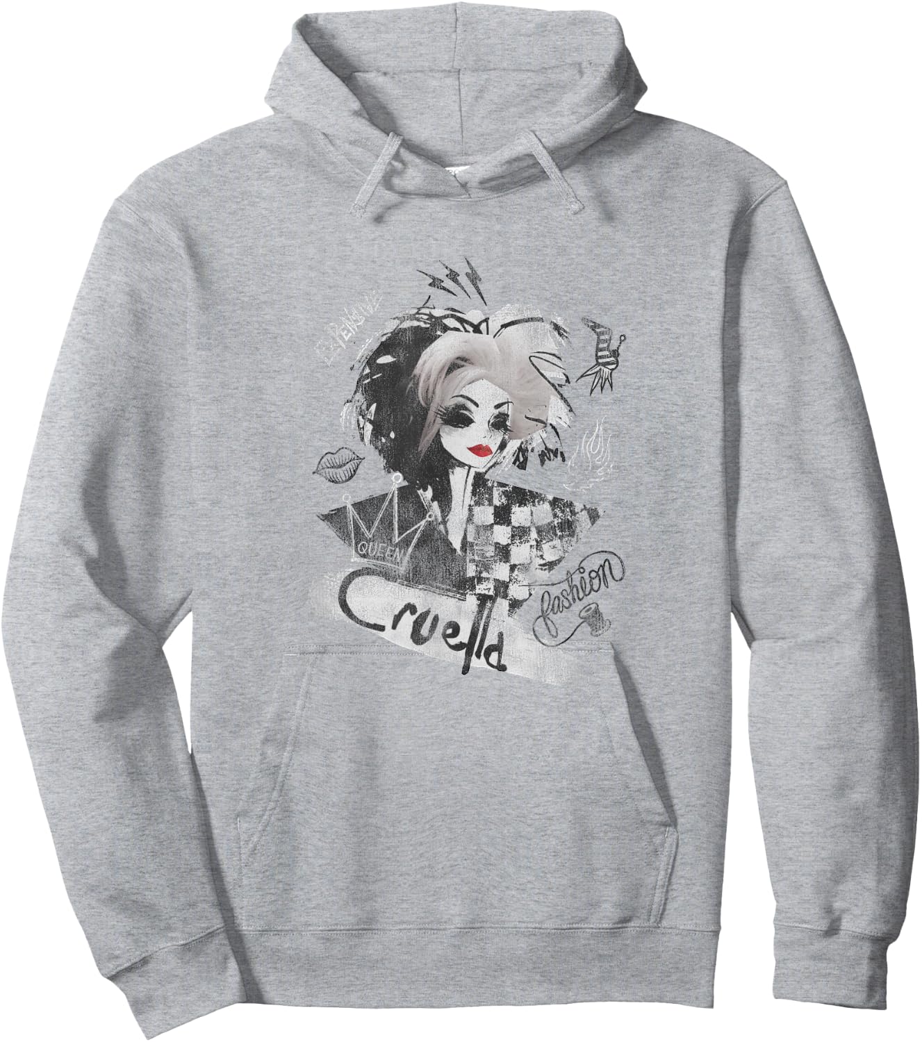 Disney Cruella Artsy Collage Small Hoodie - Hoodie | Ash