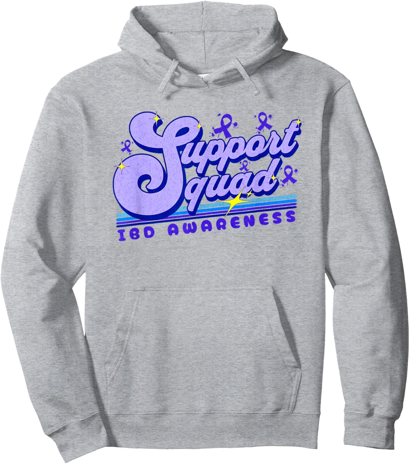 Inflammatory Bowel Disease Support Squad Awareness Ribbon Hoodie - Hoodie | Ash