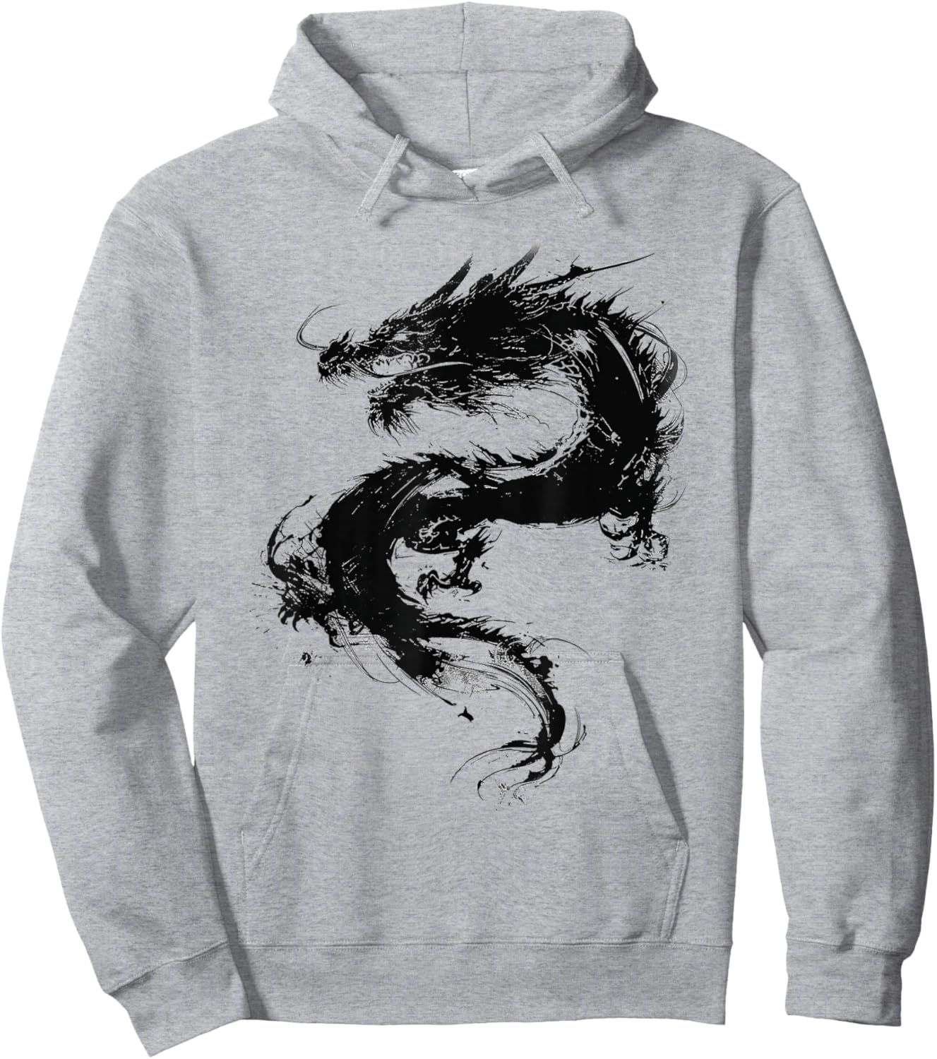 Dragon Abstrait Motif Dessin Art Animal Dragon Hoodie - Hoodie | Ash