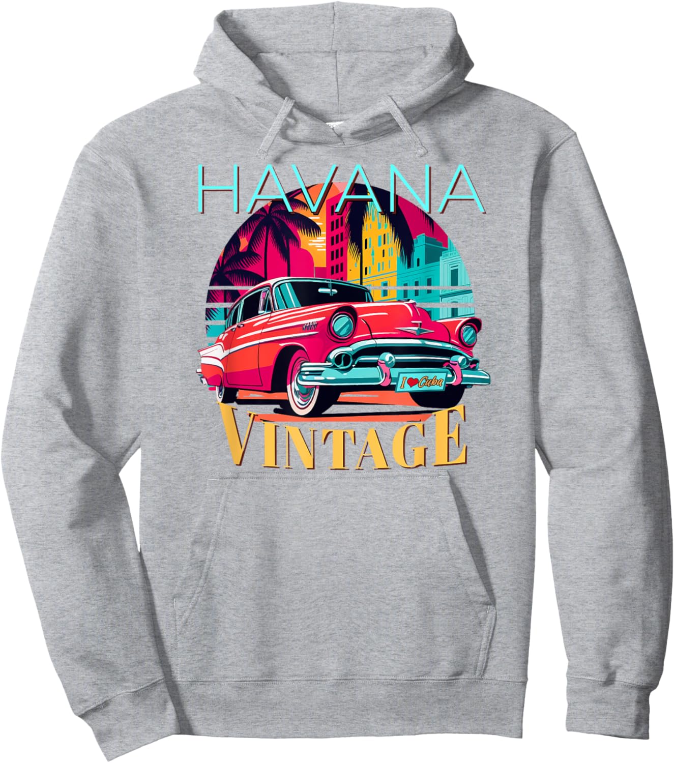 Havana Miami Spanish Cuban Flag Habana Vieja Retro Cuba Hoodie - Hoodie | Ash