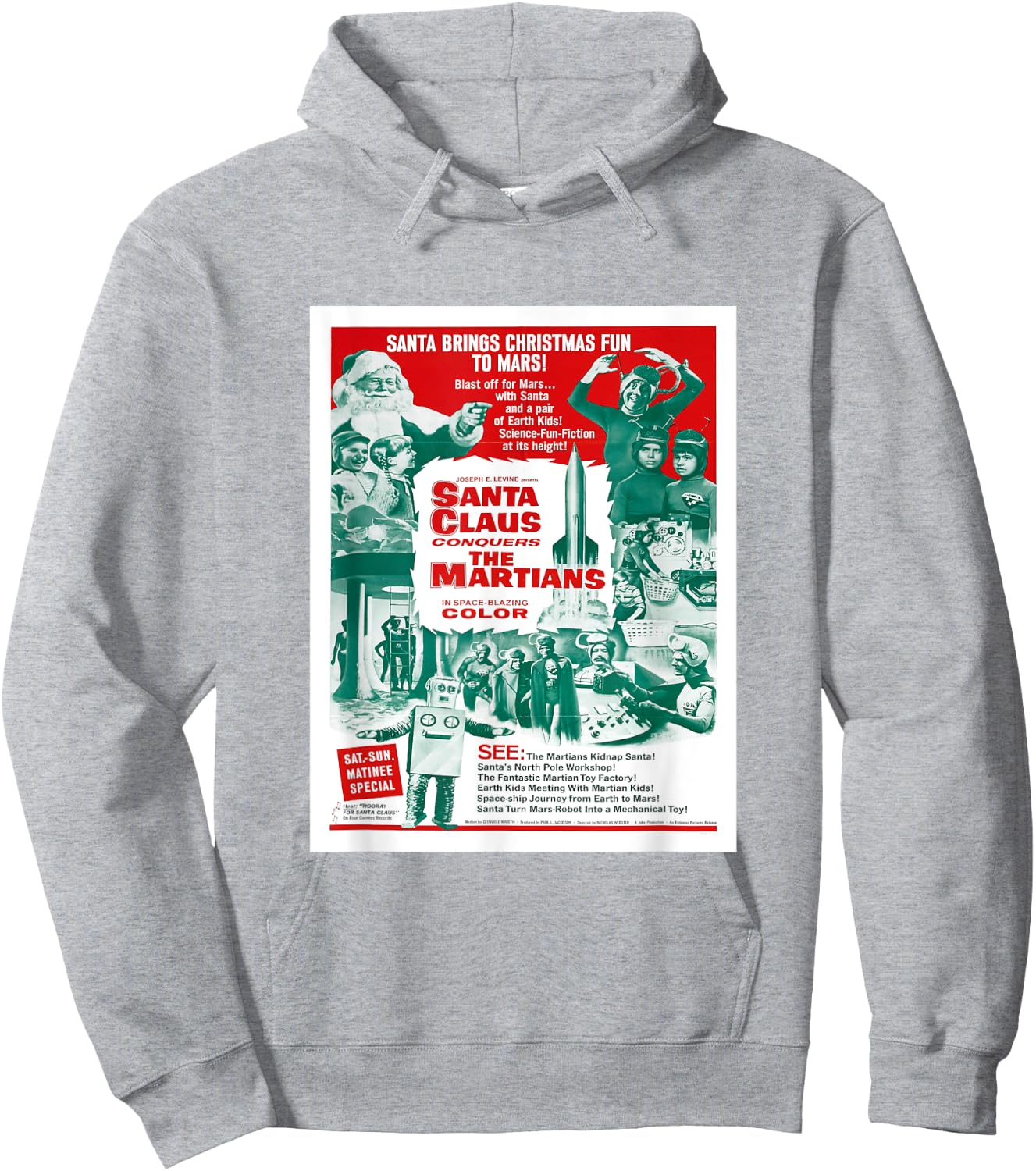 Santa Claus Conquers the Martians Hoodie - Hoodie | Ash