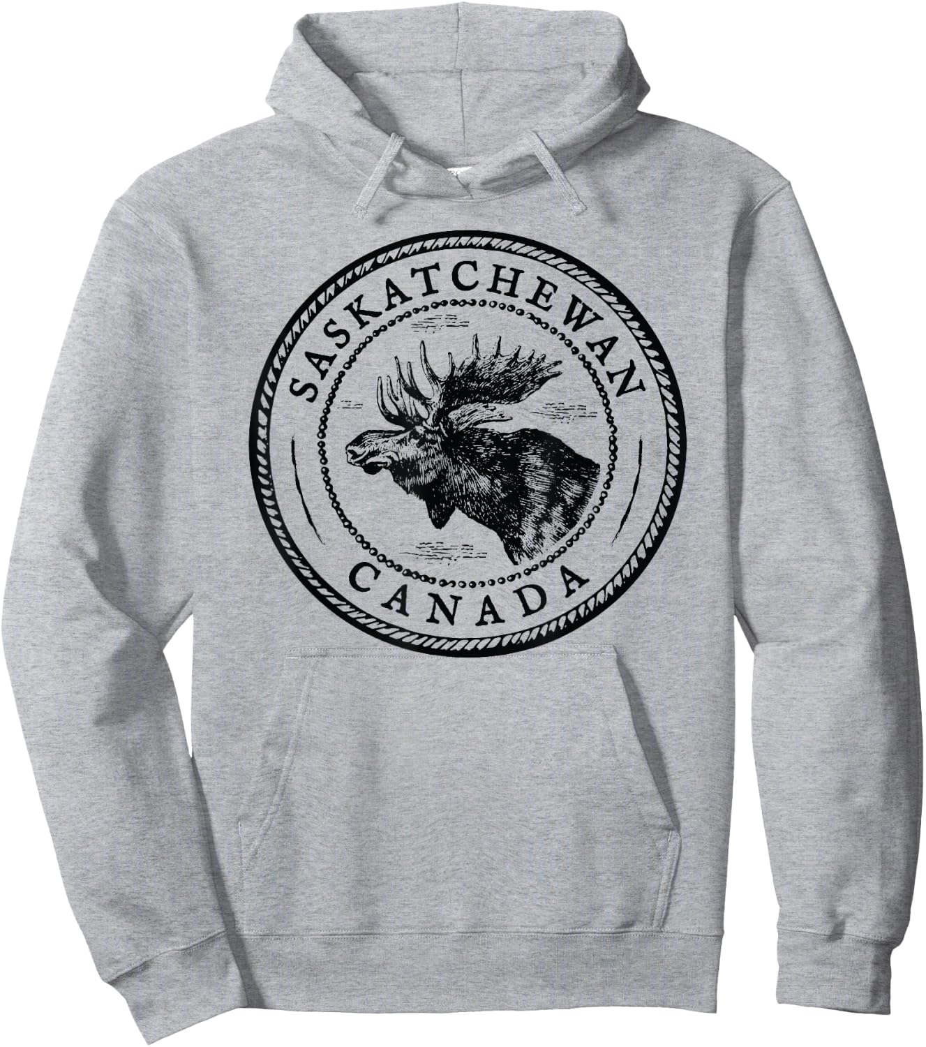 Moose Antlers Art Lovers Gift, Saskatchewan Canada Moose Hoodie - Hoodie | Ash