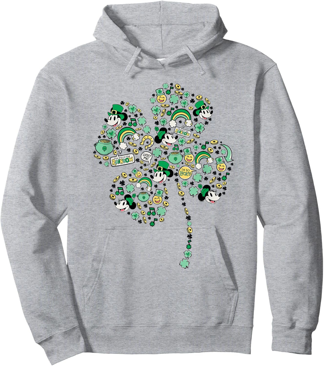 Disney Mickey & Minnie St. Patrick's Day Lucky 4-Leaf Clover Hoodie - Hoodie | Ash