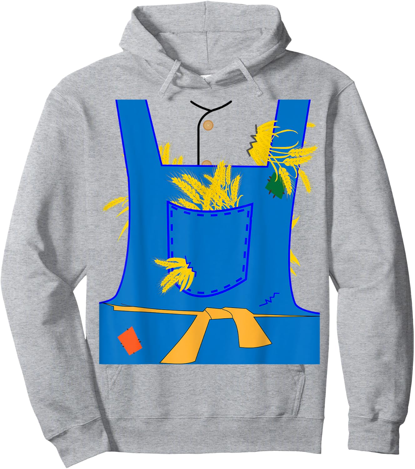 The Wonderful Wizard of Oz Scarecrow Lazy Halloween Costume Hoodie - Hoodie | Ash