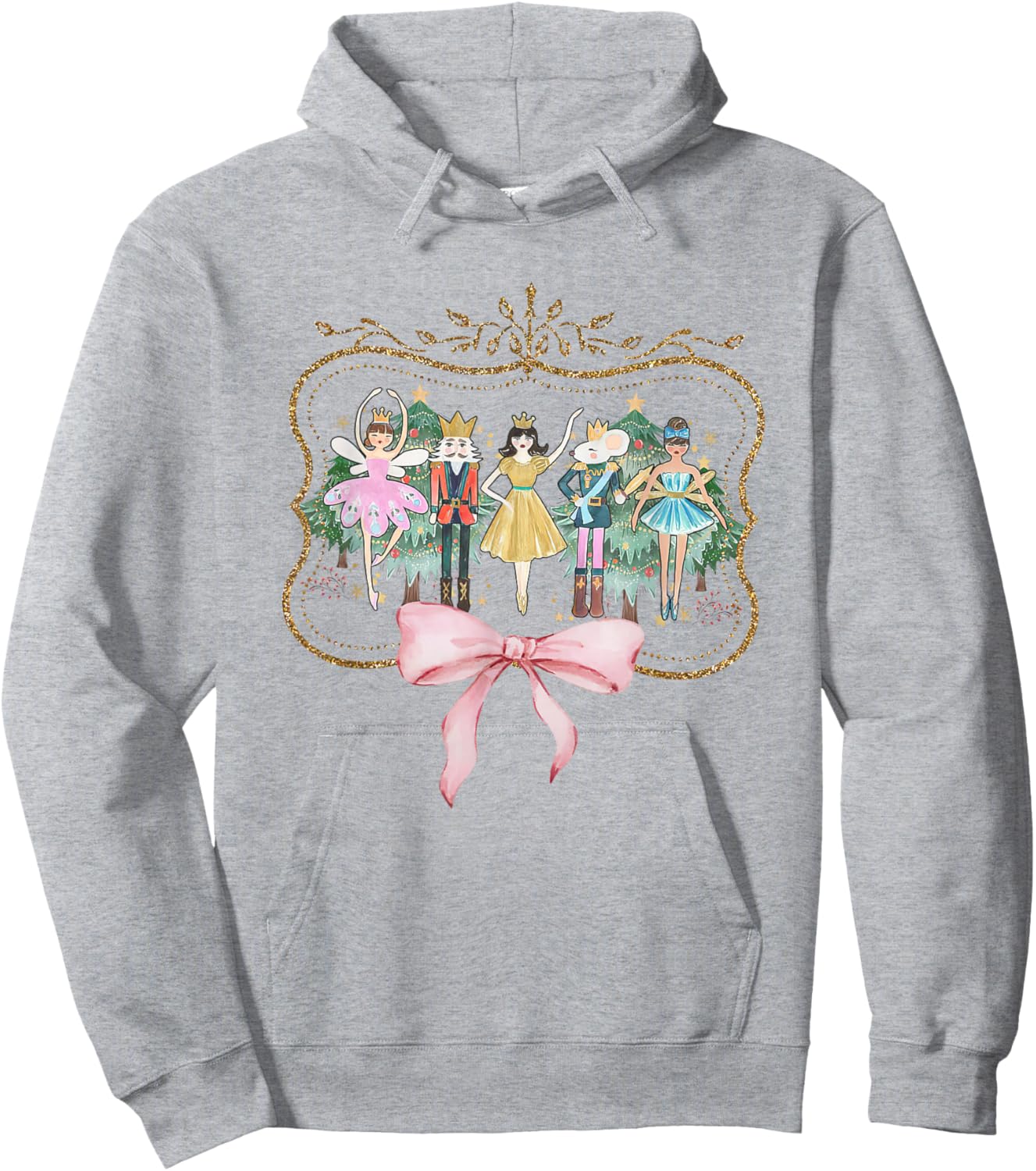 Nutcracker Ballet Sugar Plum Fairy Retro Christmas Hoodie - Hoodie | Ash