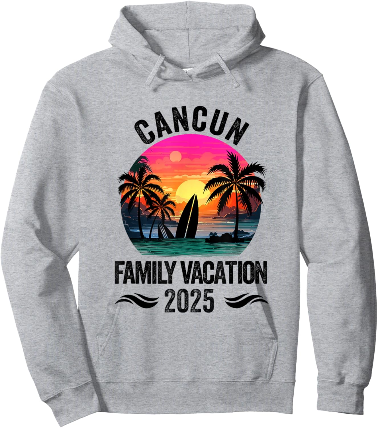 Cancun Family Vacation 2025 Matching Outfits Beach Summer Hoodie - Hoodie | Ash