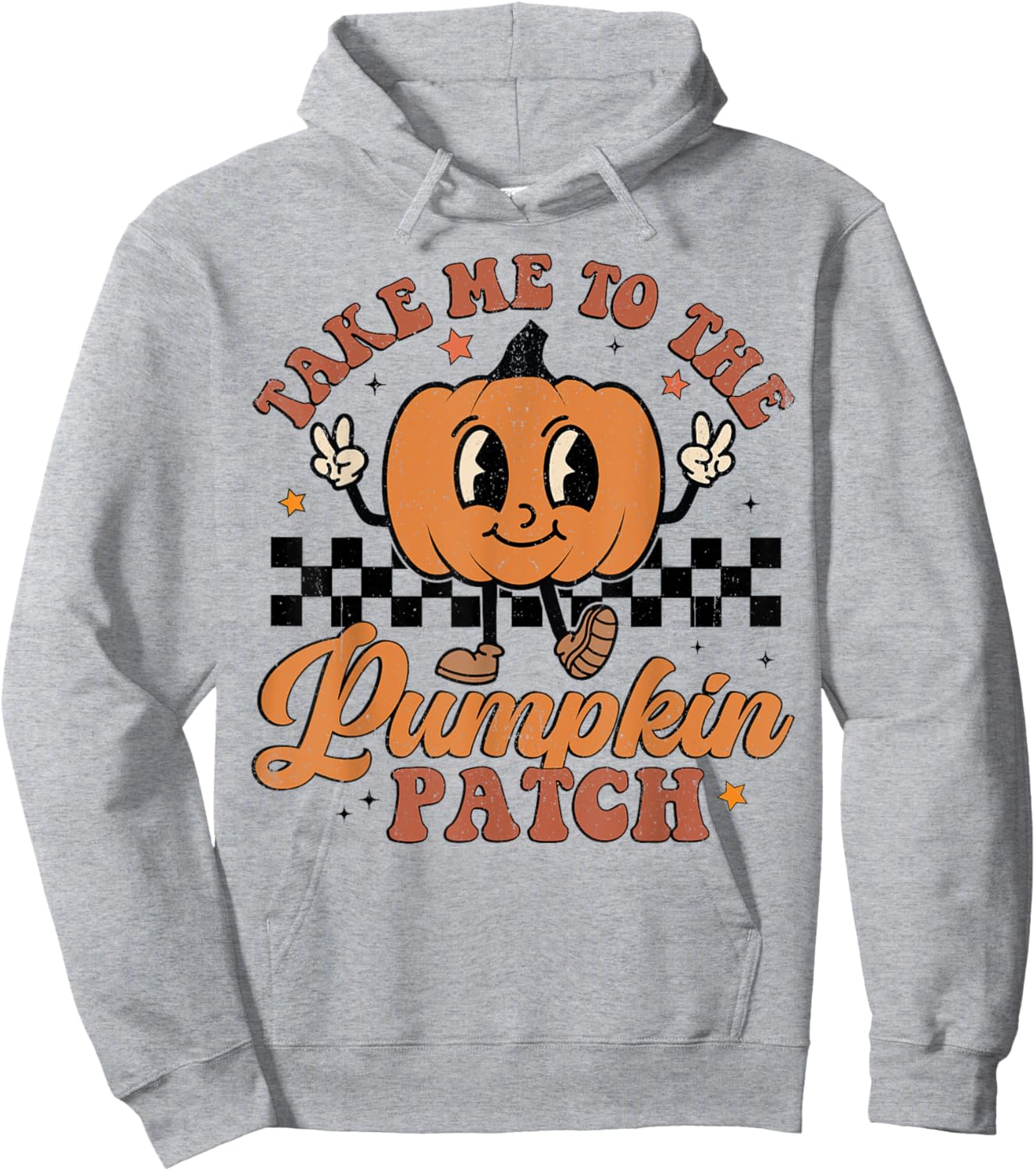 Retro Groovy Take Me To The Pumpkin Patch Fall Thanksgiving Hoodie - Hoodie | Ash