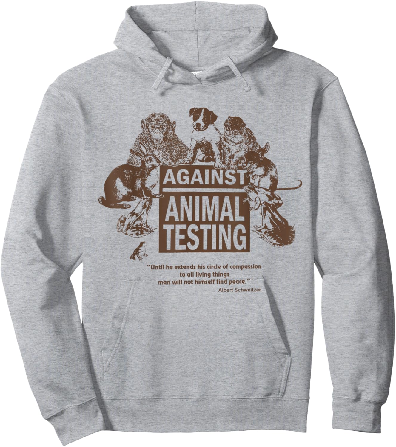 Stop Animal Testing Animal Rights - -Adults - Grey, Green - Small - Classic Fit - Short Sleeve Hoodie - Hoodie | Ash