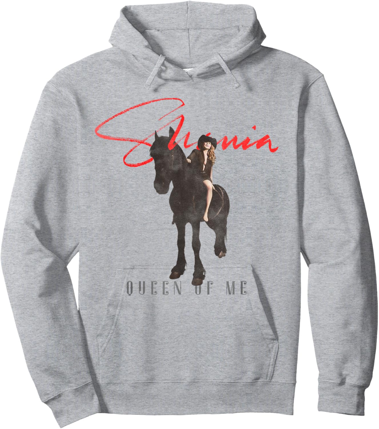 Official Shania Twain Queen of Me Horseback Grey Hoodie - Hoodie | Ash