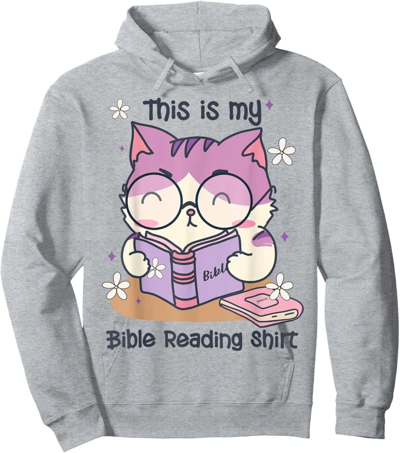 This Is For Bible Reading Cute Cat Christian Hoodie - Hoodie | Ash
