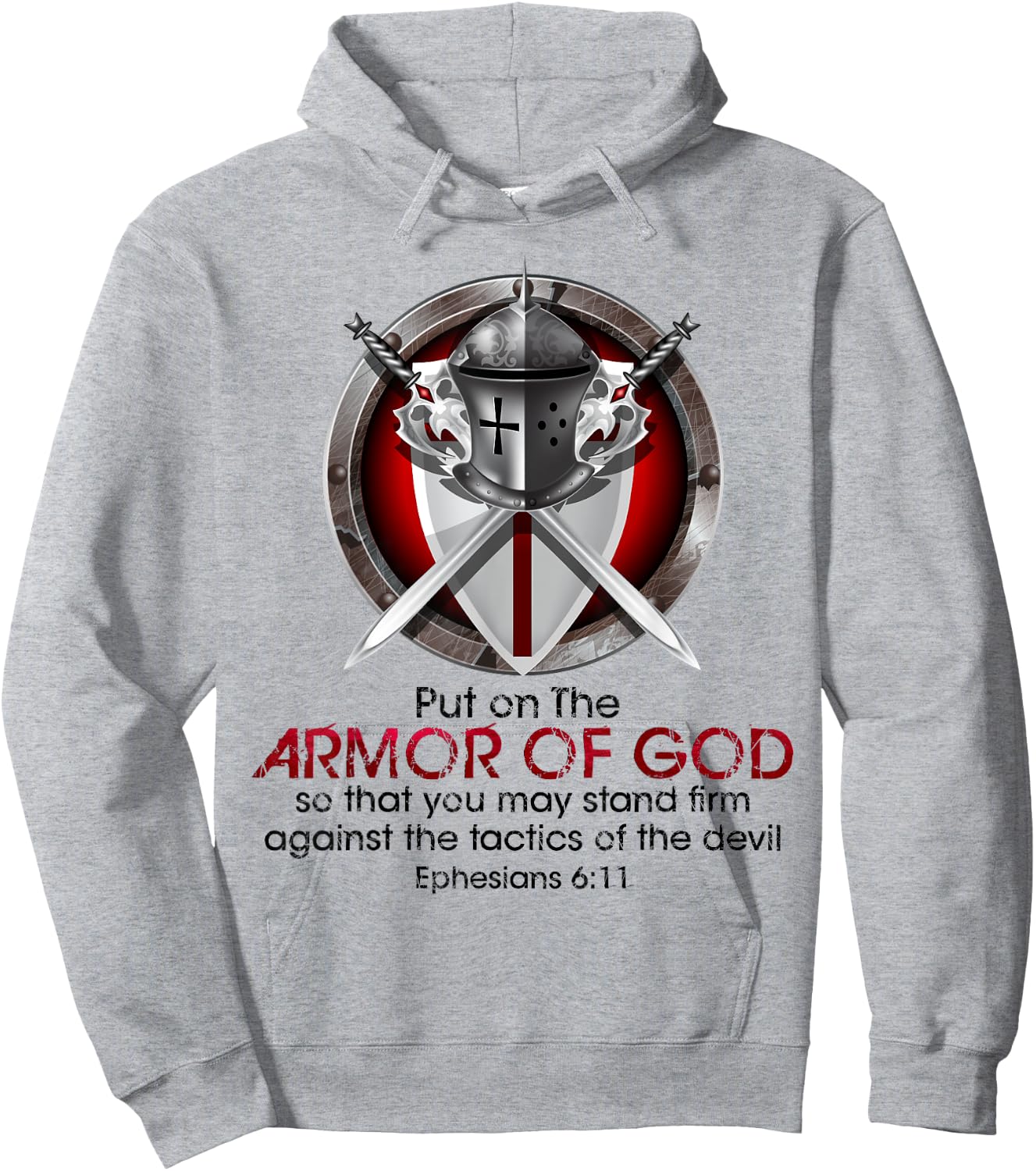 Full Armor of God Bible Quotes Ephesians Inspirational Hoodie - Hoodie | Ash