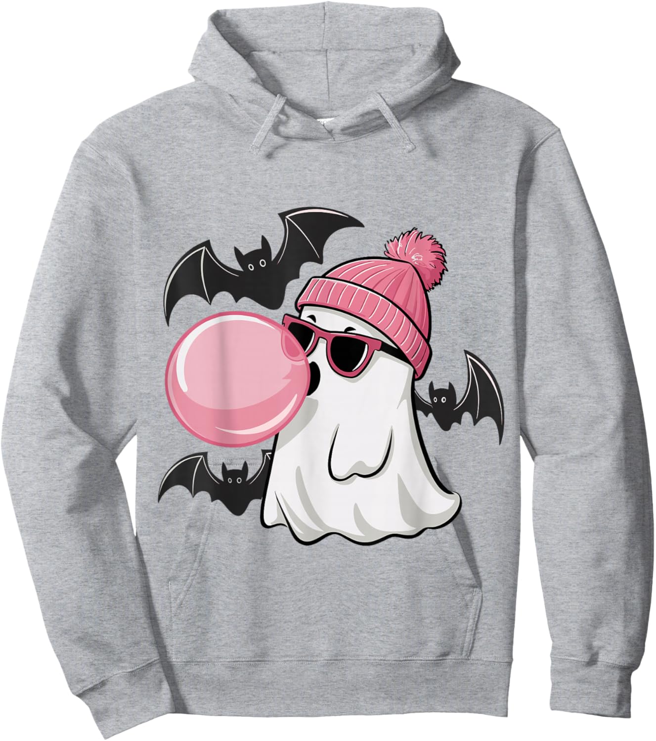 Cute Ghost Bubble Gum Lovers Spooky Halloween Costume Hoodie - Hoodie | Ash