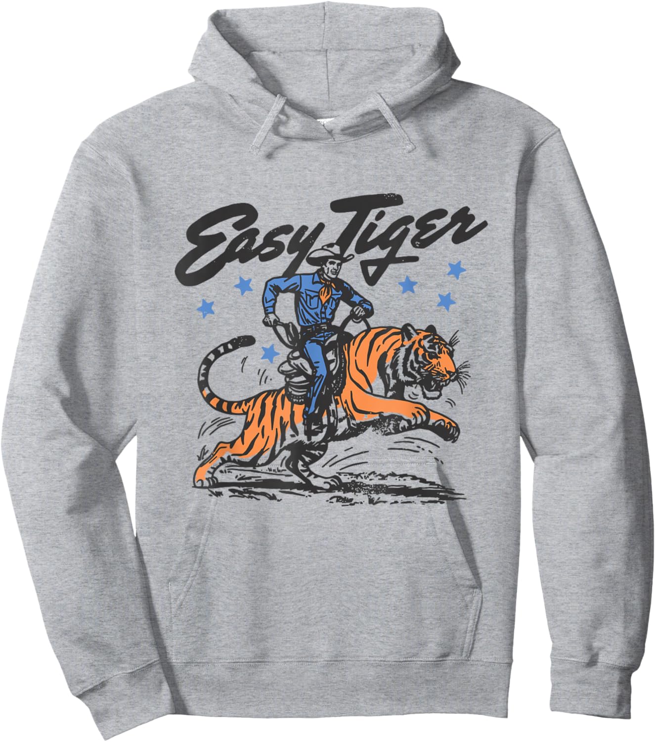 Trendy Vintage Easy Tiger Cowboy Western Boho Hippie Style Hoodie - Hoodie | Ash