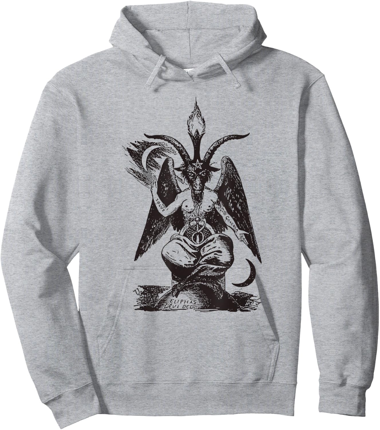 Baphomet Mystic Occult Goth Demon Satan Satanism Black White Hoodie - Hoodie | Ash