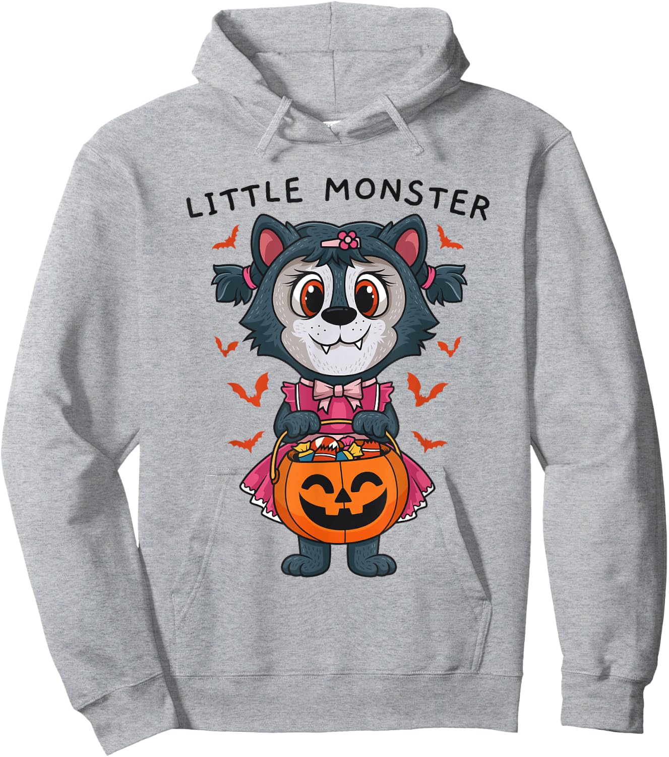 Werewolf Little Monster Matching Halloween Costume For Girls Hoodie - Hoodie | Ash