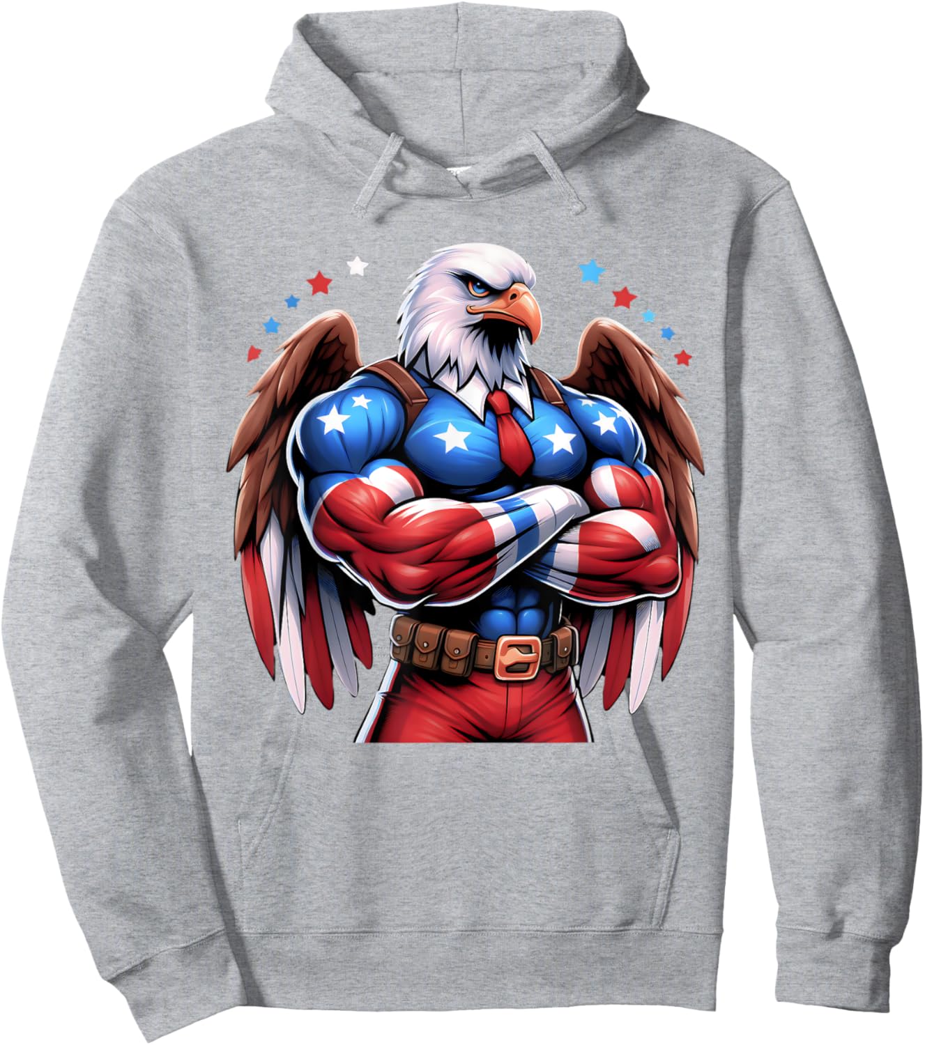 Patriotic US Flag Patriotic Eagle July USA American Flag Women Men Hoodie - Hoodie | Ash