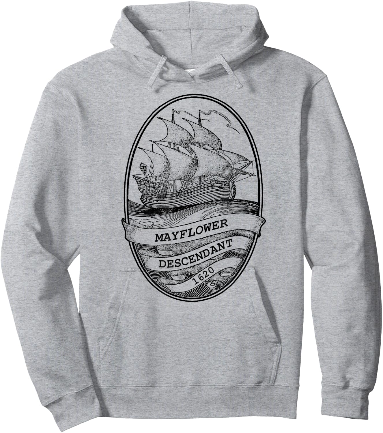 Mayflower Descendant 1620 Hoodie - Hoodie | Ash