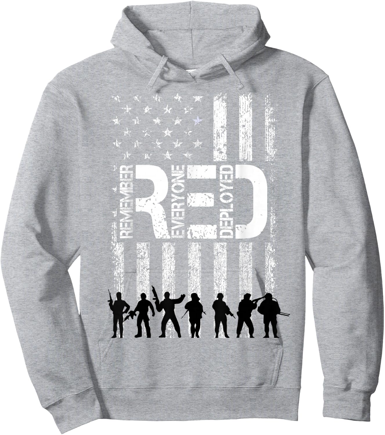 On Fridays We Wear Red Military Veteran Day American Flag Men Hoodie - Hoodie | Ash