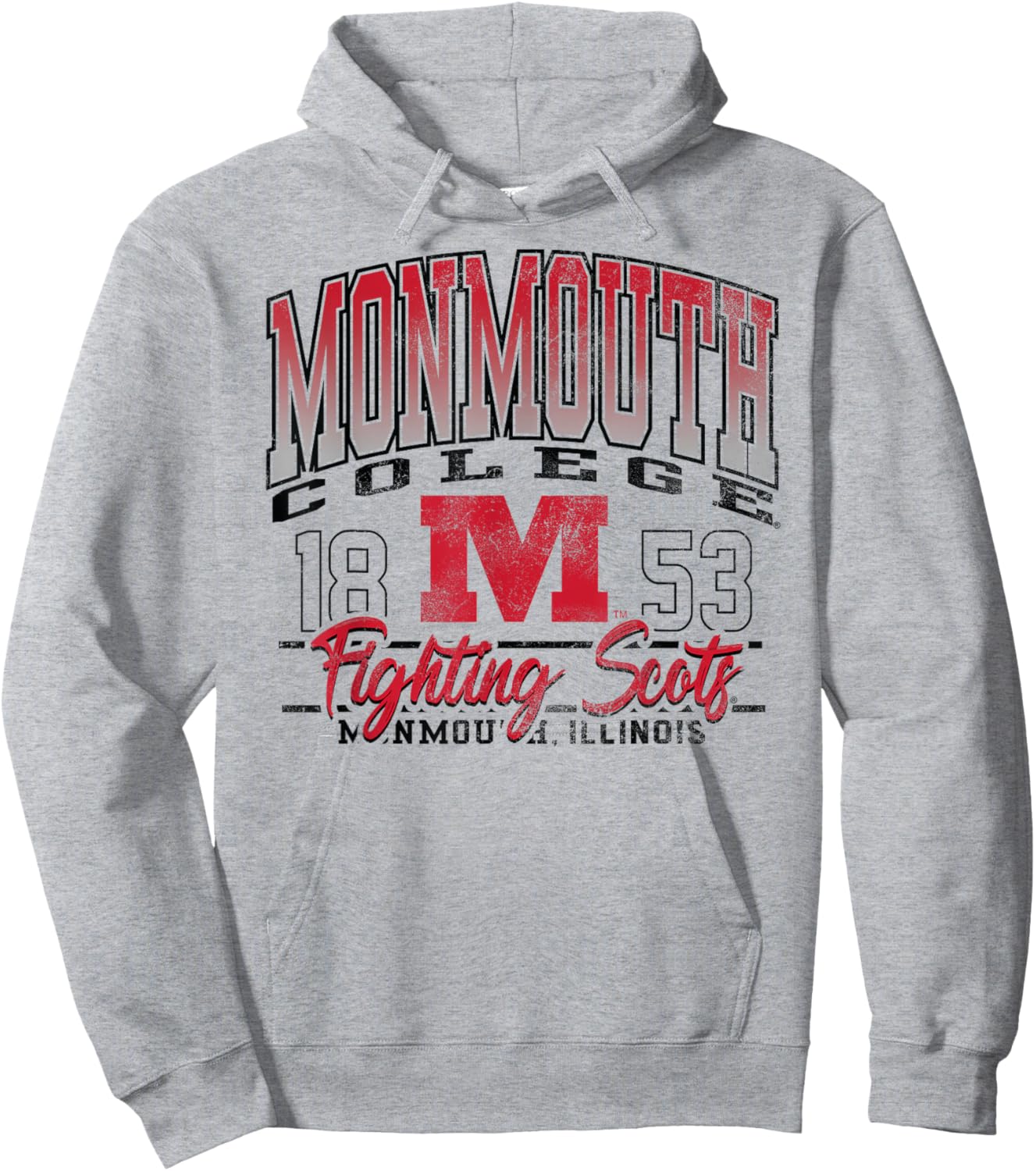 Monmouth College Fighting Scots Kicking It Gray Hoodie - Hoodie | Ash