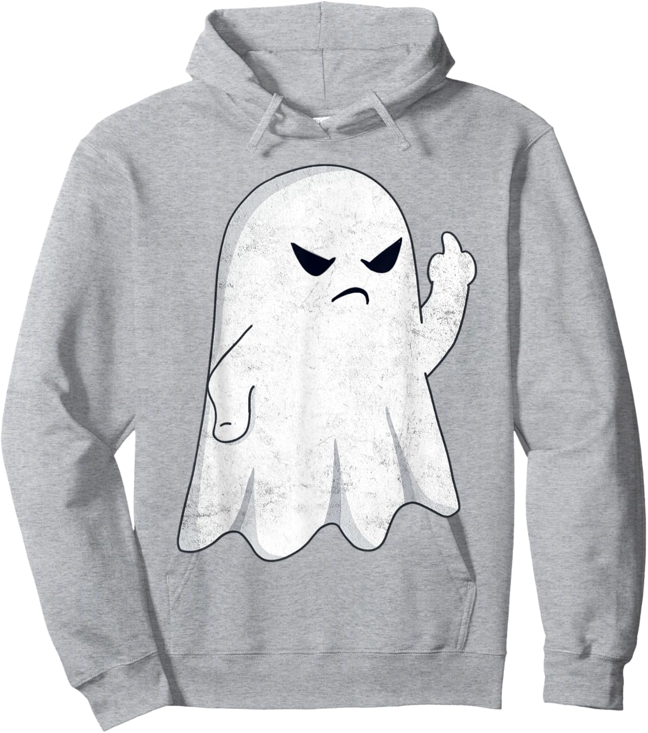 Funny Middle Finger Ghost Halloween Costume Men Women Adult Hoodie - Hoodie | Ash