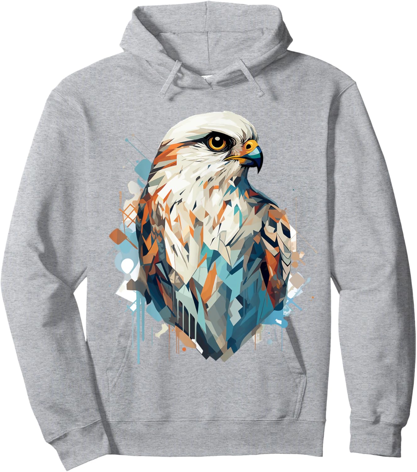 American Kestrel Bird Geometric Patten Art,Cute Kestrel Love Hoodie - Hoodie | Ash