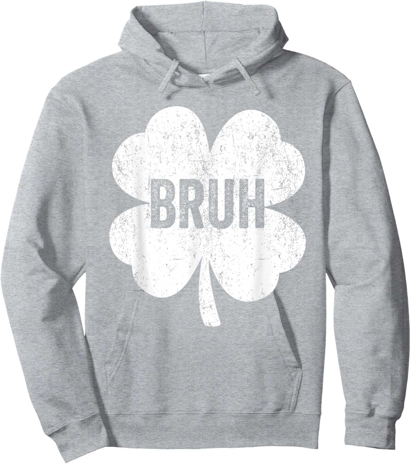 Bruh Meme Shamrock Funny St Patricks Day Teens Boys Kids Men Hoodie - Hoodie | Ash