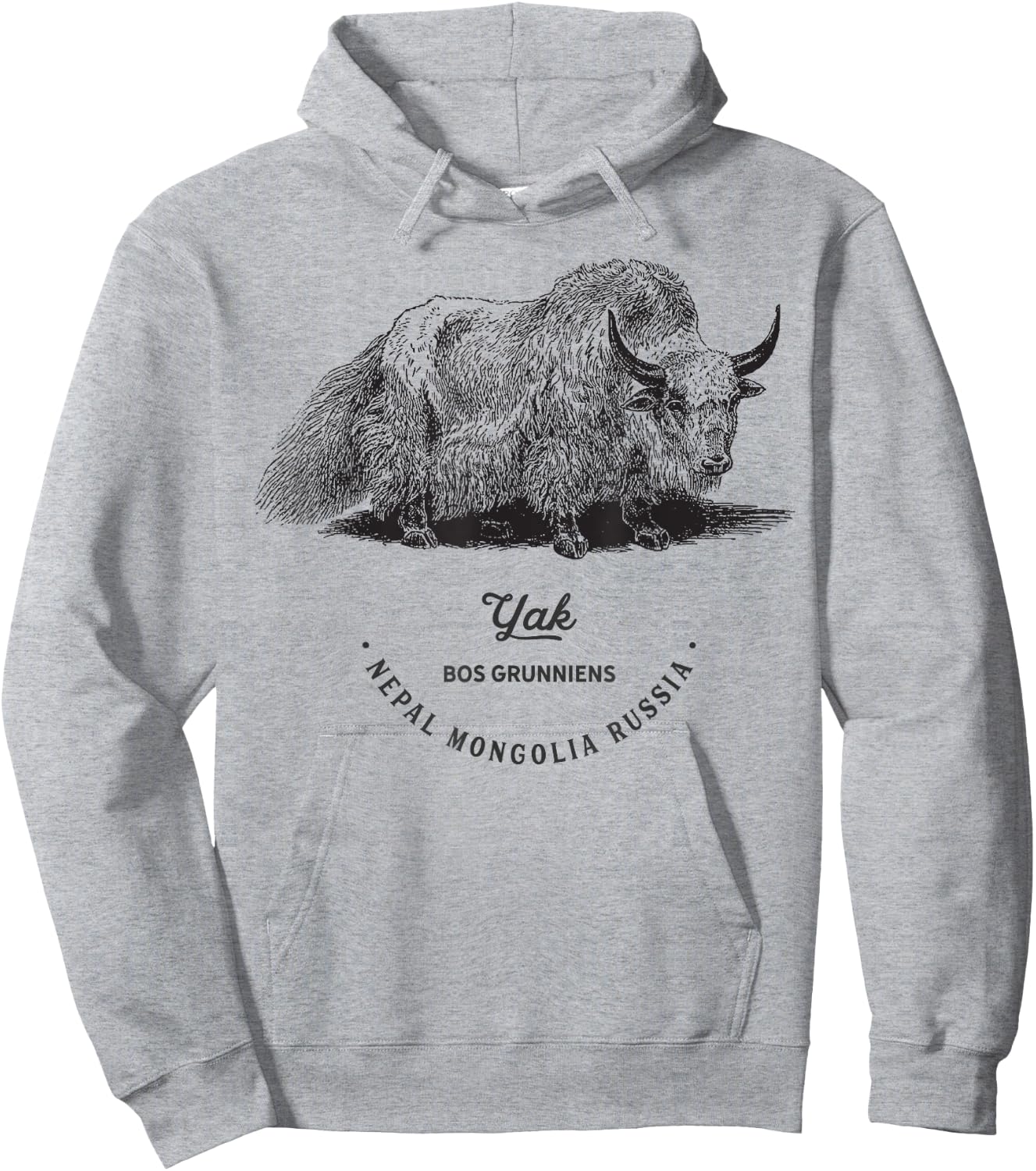 Himalayan Yak Tibet Vintage Animal Print Birthday Women Men Hoodie - Hoodie | Ash