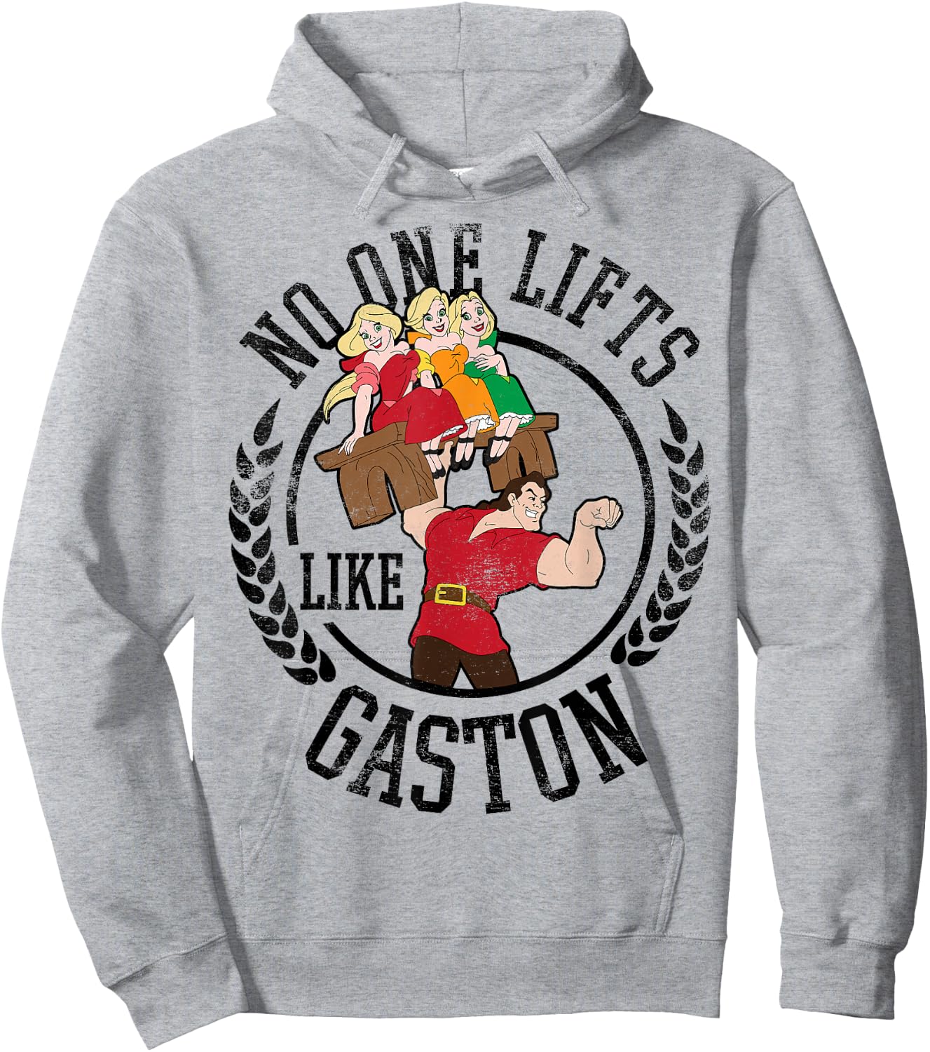 Disney Beauty and the Beast No One Lifts Like Gaston Badge Hoodie - Hoodie | Ash