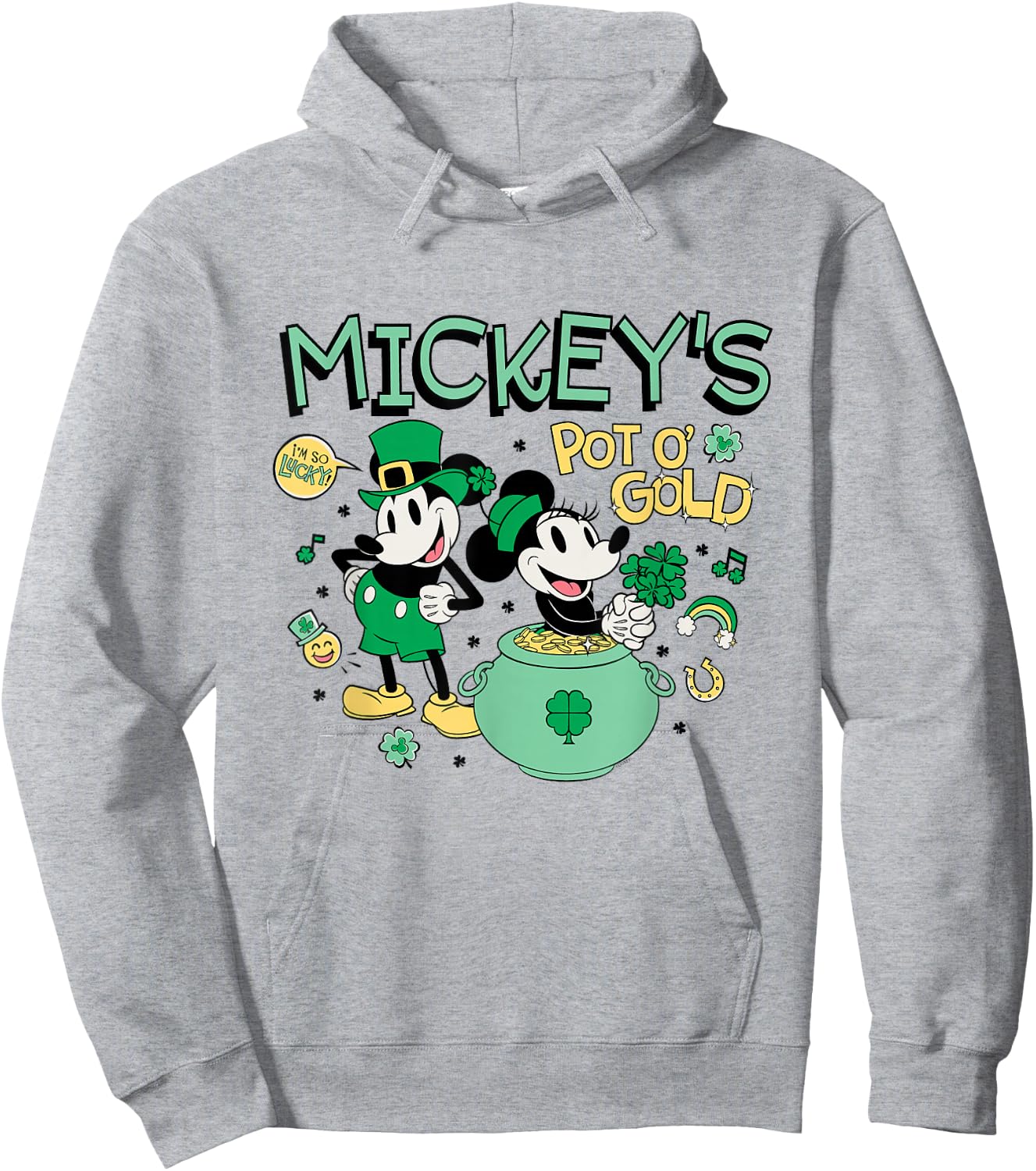 Disney Mickey Minnie St. Patrick's Day Mickey's Pot o' Gold Hoodie - Hoodie | Ash