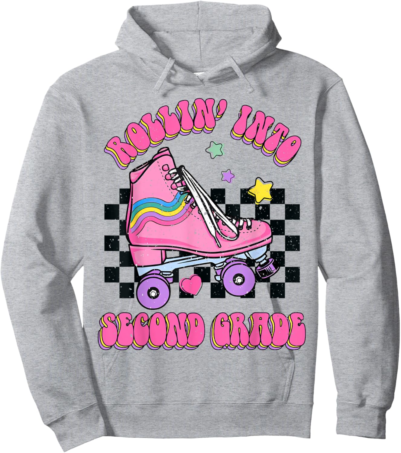 Rollin Into Second Grade Skating Back To School Kids Girls Hoodie - Hoodie | Ash