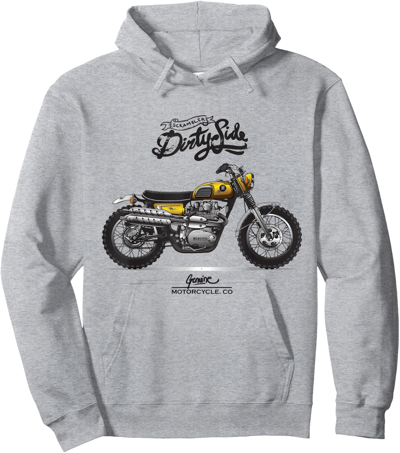 Vintage Scrambler Motorcycle - Classic Dirt Bike enthusiast Hoodie - Hoodie | Ash