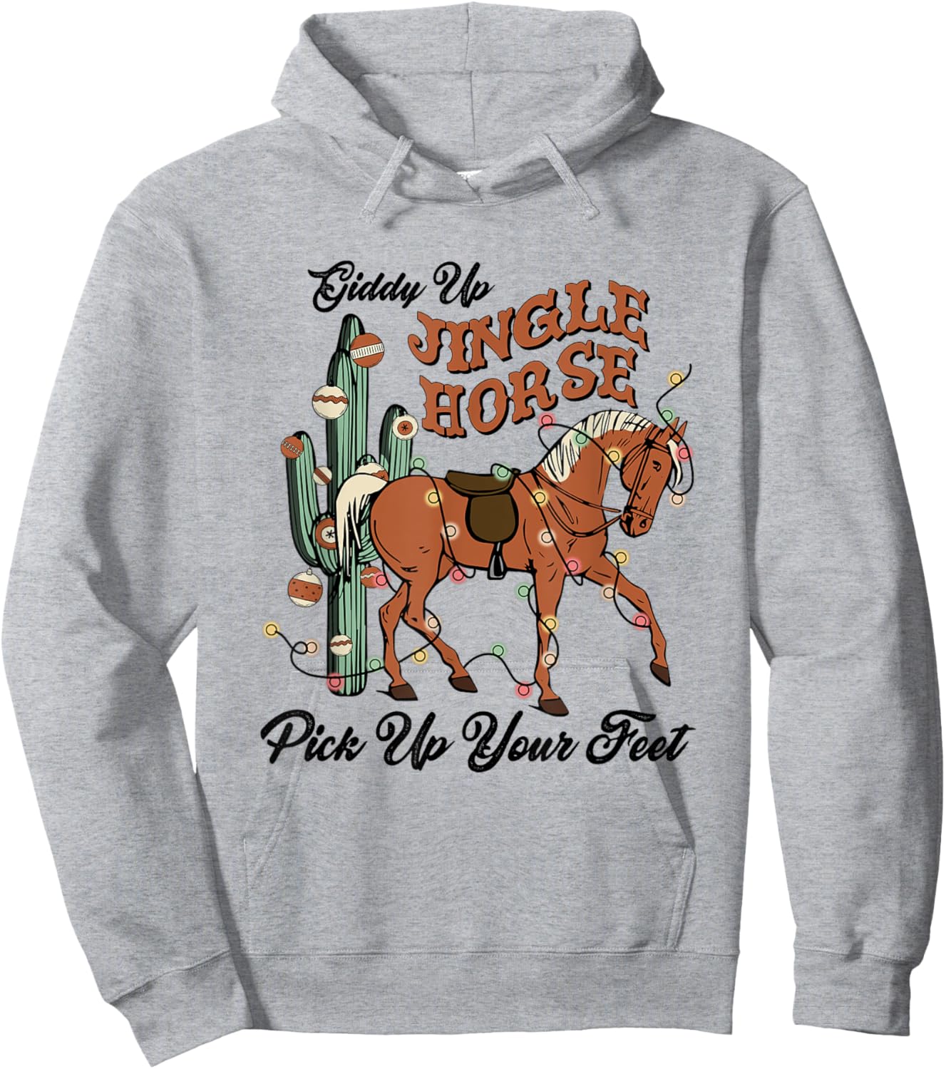 Giddy-Up Jingle Horse Pick Up Your Feet, Xmas Horse Lover Hoodie - Hoodie | Ash