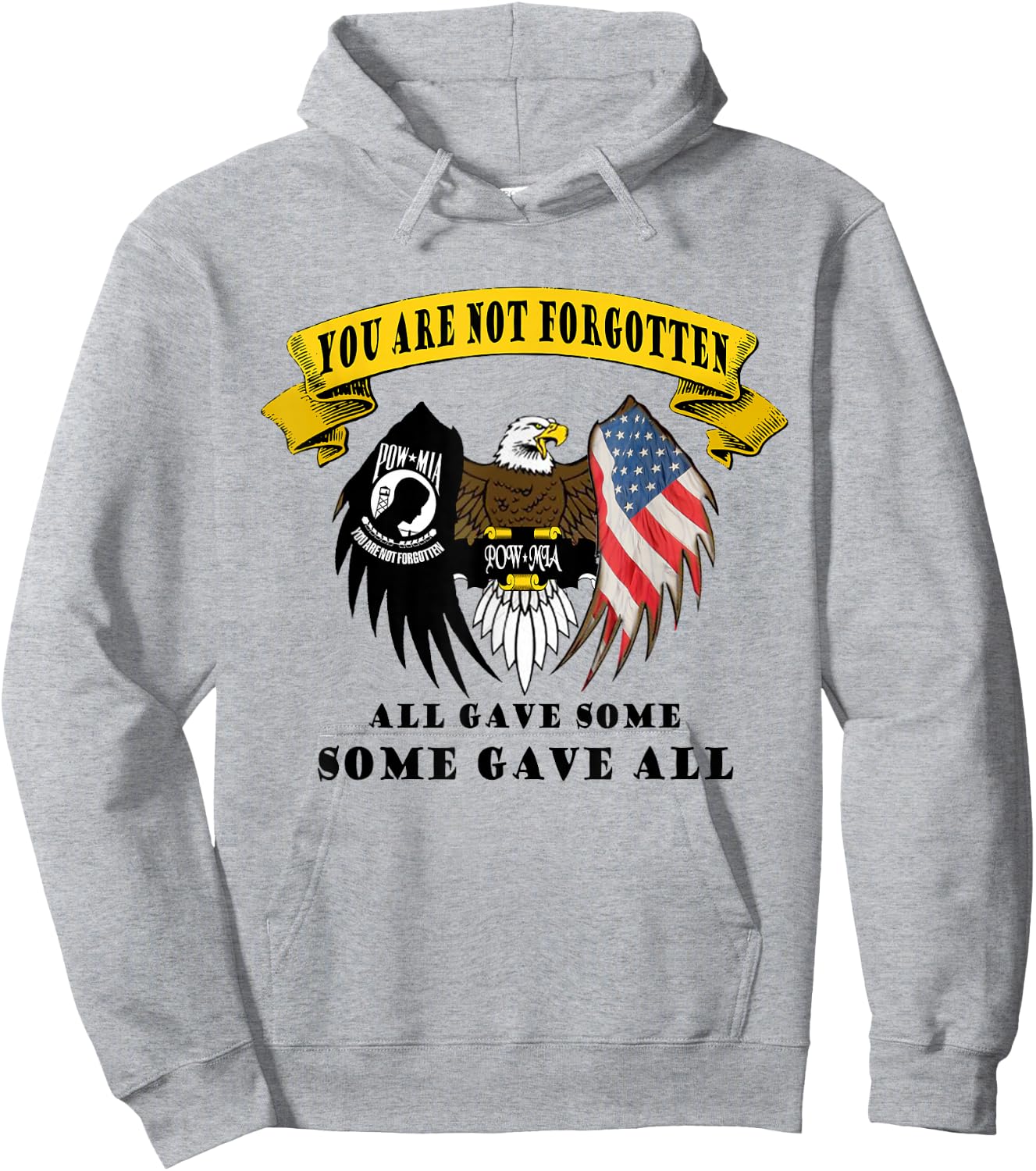 All Gave Some Some Gave All Pow Mia Hoodie - Hoodie | Ash