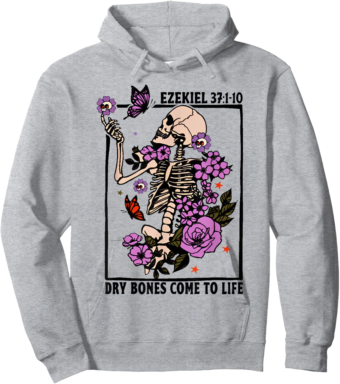 Dry Bone Come To Life Skeleton Hoodie - Hoodie | Ash