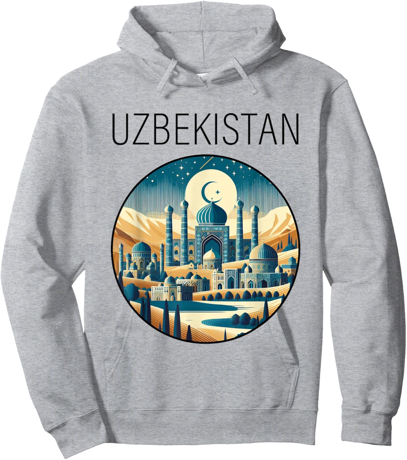 Uzbekistan scenery Art Deco Hoodie - Hoodie | Ash