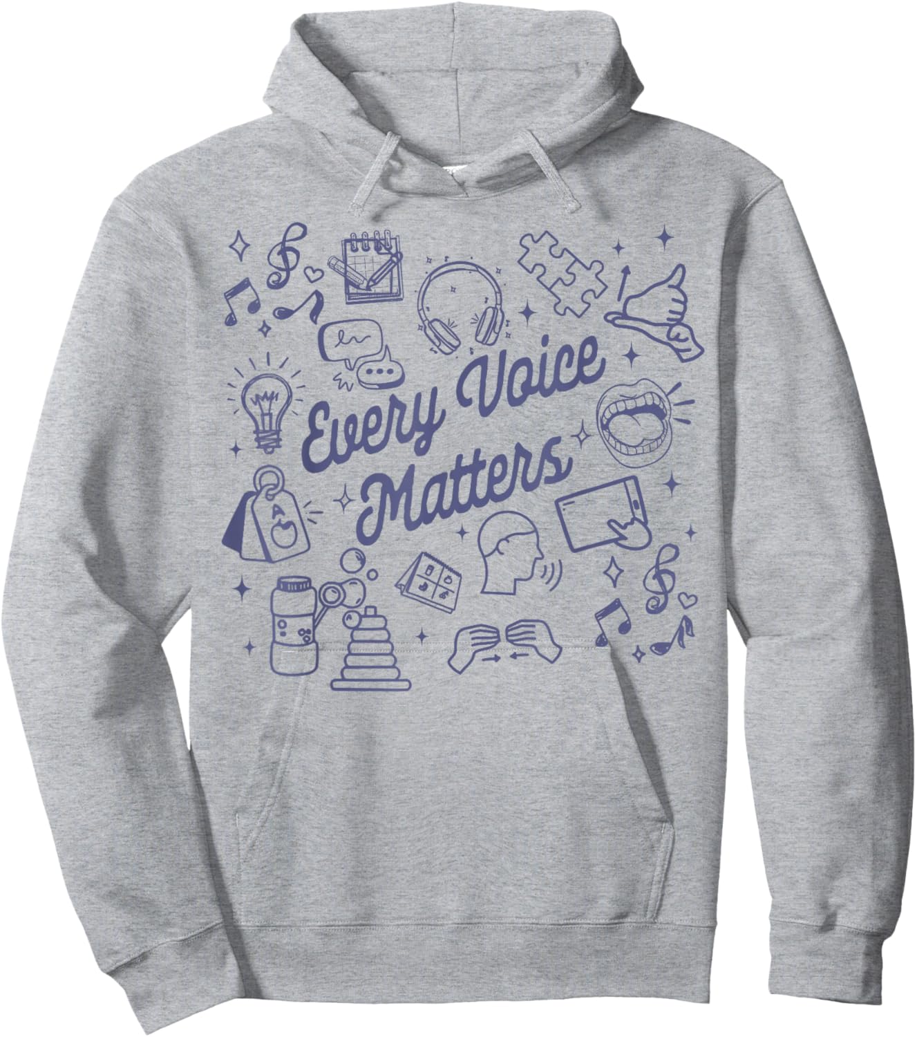 SLP AAC Speech Language Pathologist Every Voice Matters Hoodie - Hoodie | Ash