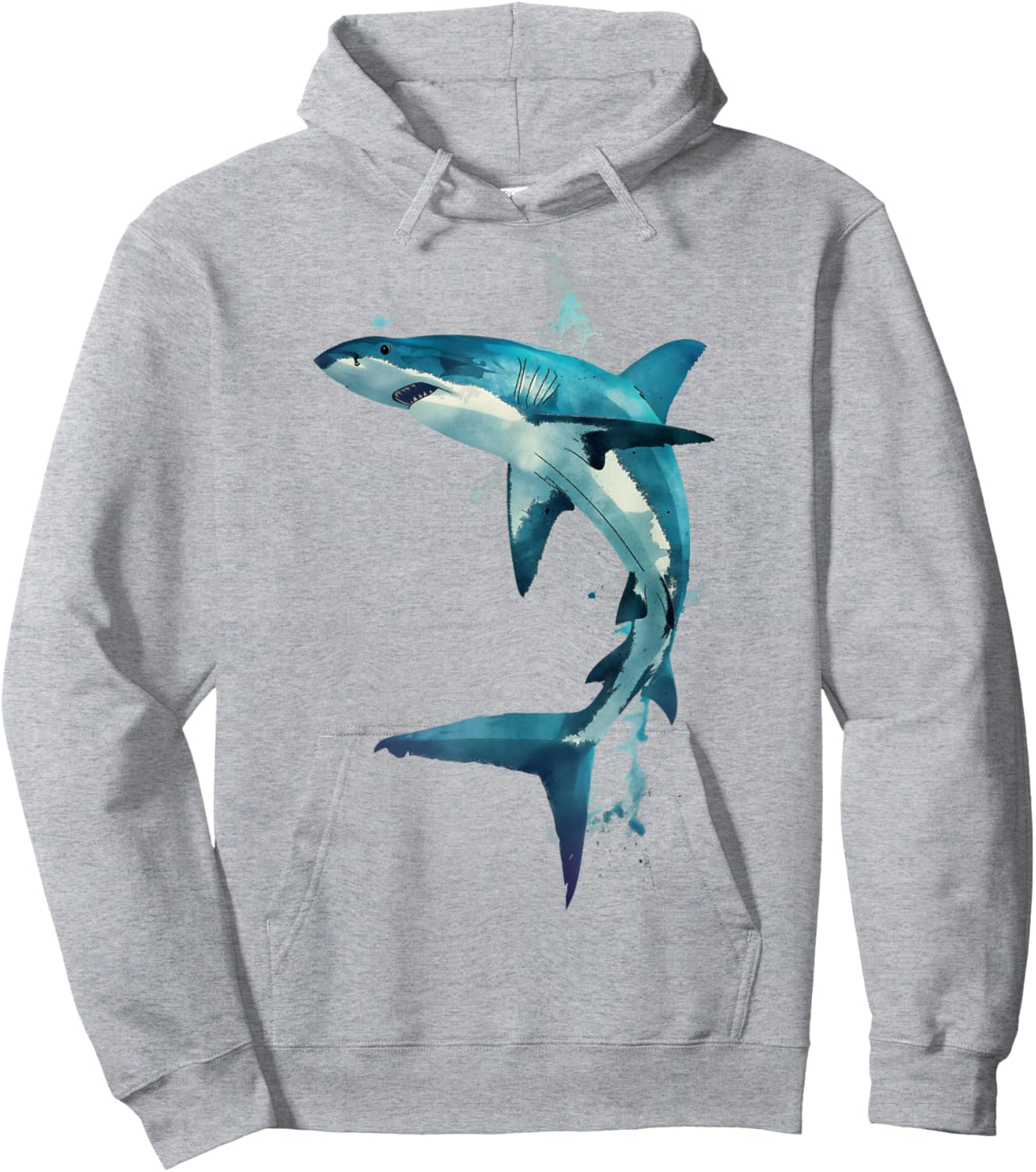 Mako Shark in Action Dynamic Mako Shark Design Mako Art Hoodie - Hoodie | Ash