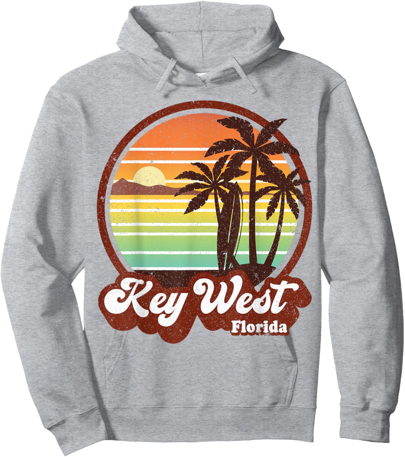 Key West Souvenirs Florida Vintage Surf Surfing Retro 70s Hoodie - Hoodie | Ash