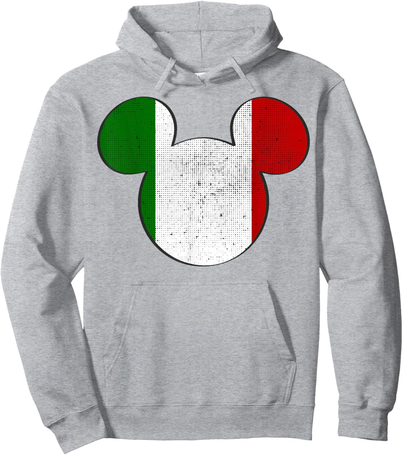 Disney Mickey Mouse Logo Italy Flag Fill Hoodie - Hoodie | Ash