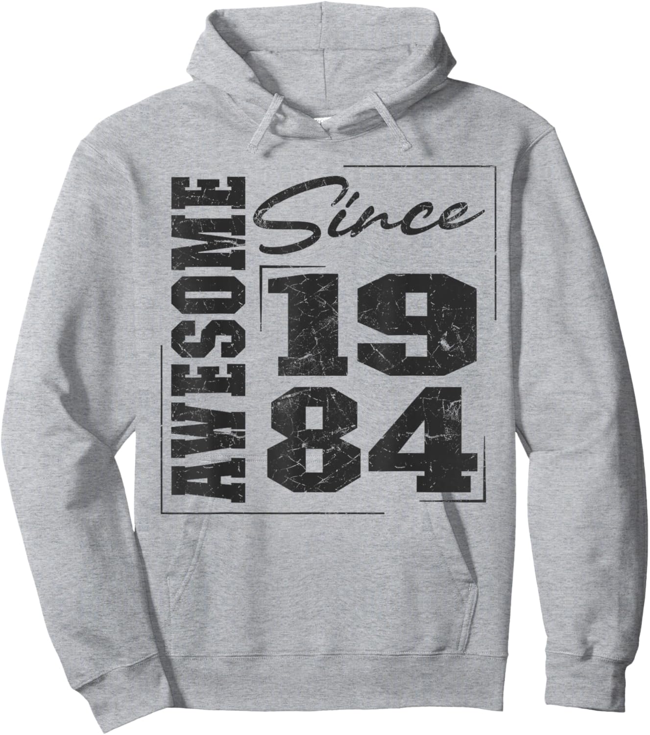 Born In 1984, Vintage Varsity Awesome Since 1984 Birthday Hoodie - Hoodie | Ash