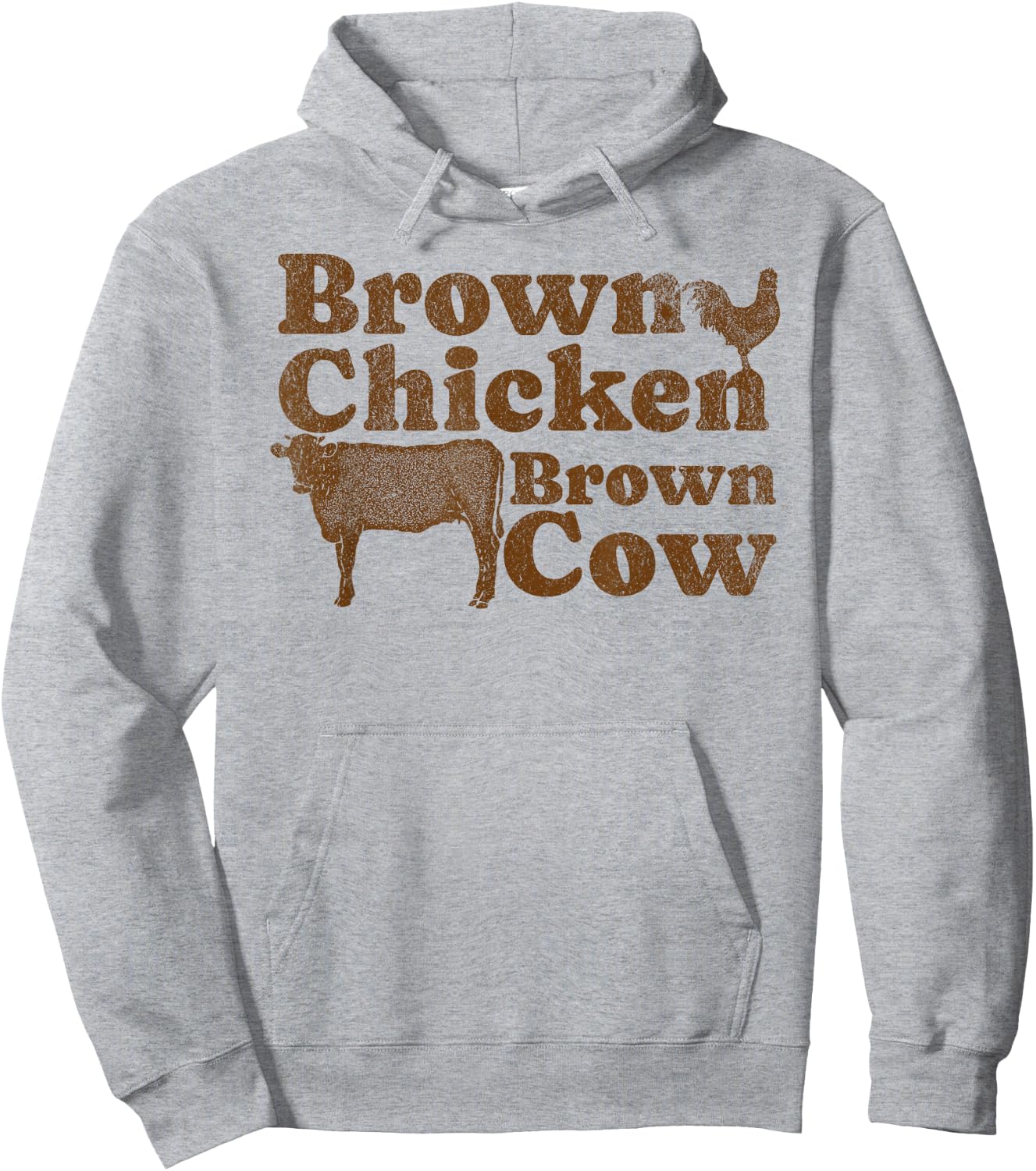 Brown Chicken Brown Cow 1970s Music Bow Chicka Wow Wow Joke Hoodie - Hoodie | Ash