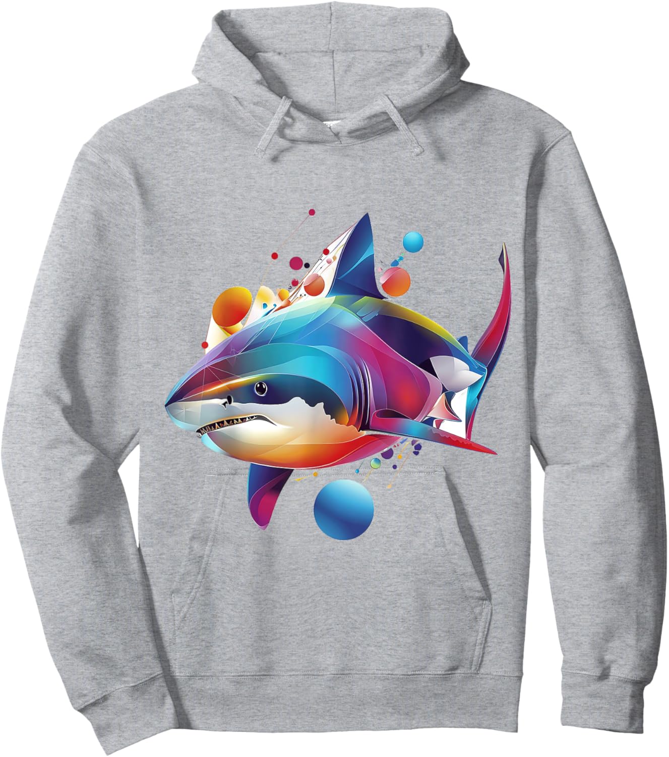 Shark Animal Print Motif Colorful Artwork Abstract Shark Hoodie - Hoodie | Ash