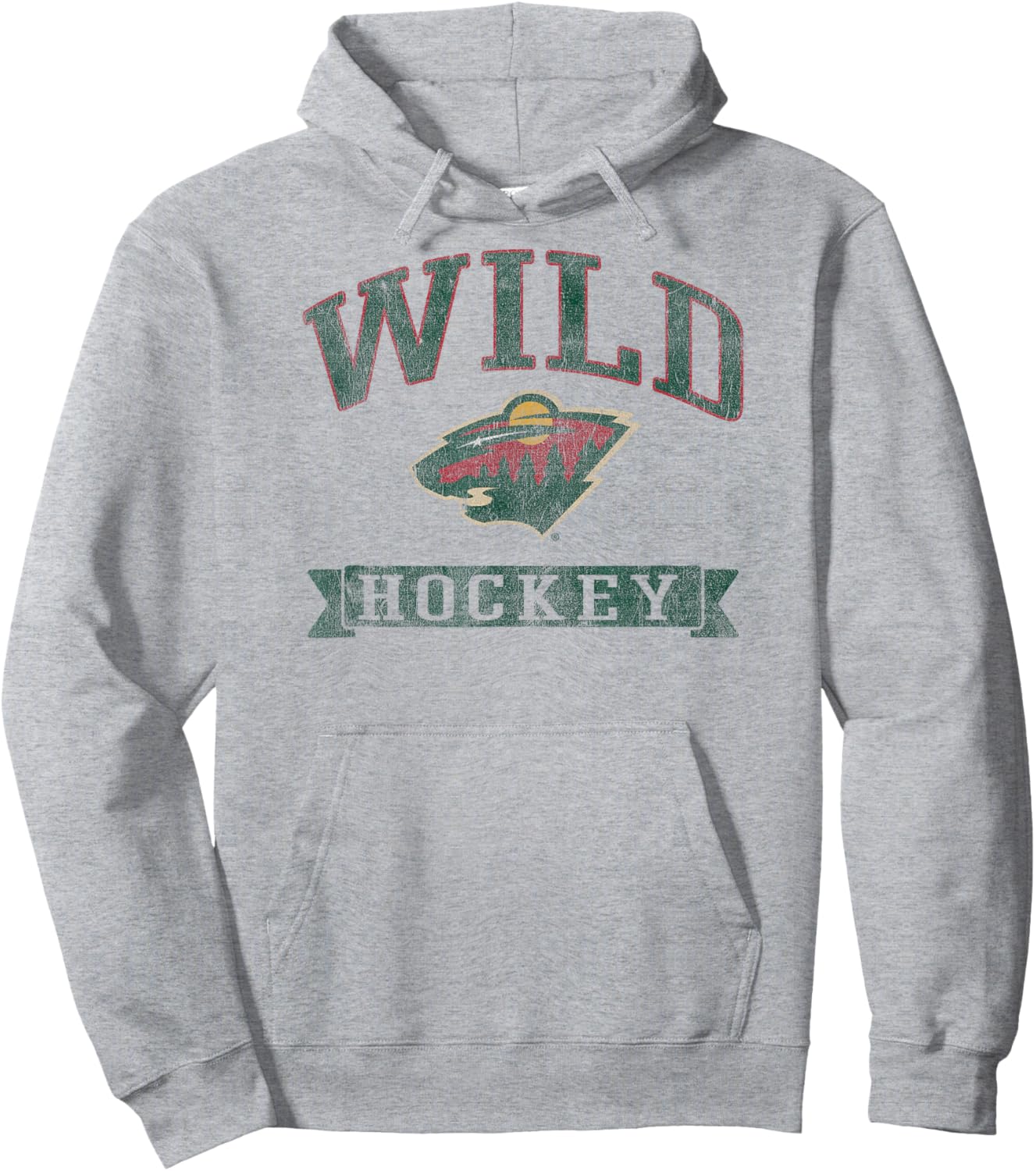 Minnesota Wild Vintage Hockey Gray Officially Licensed Hoodie - Hoodie | Ash