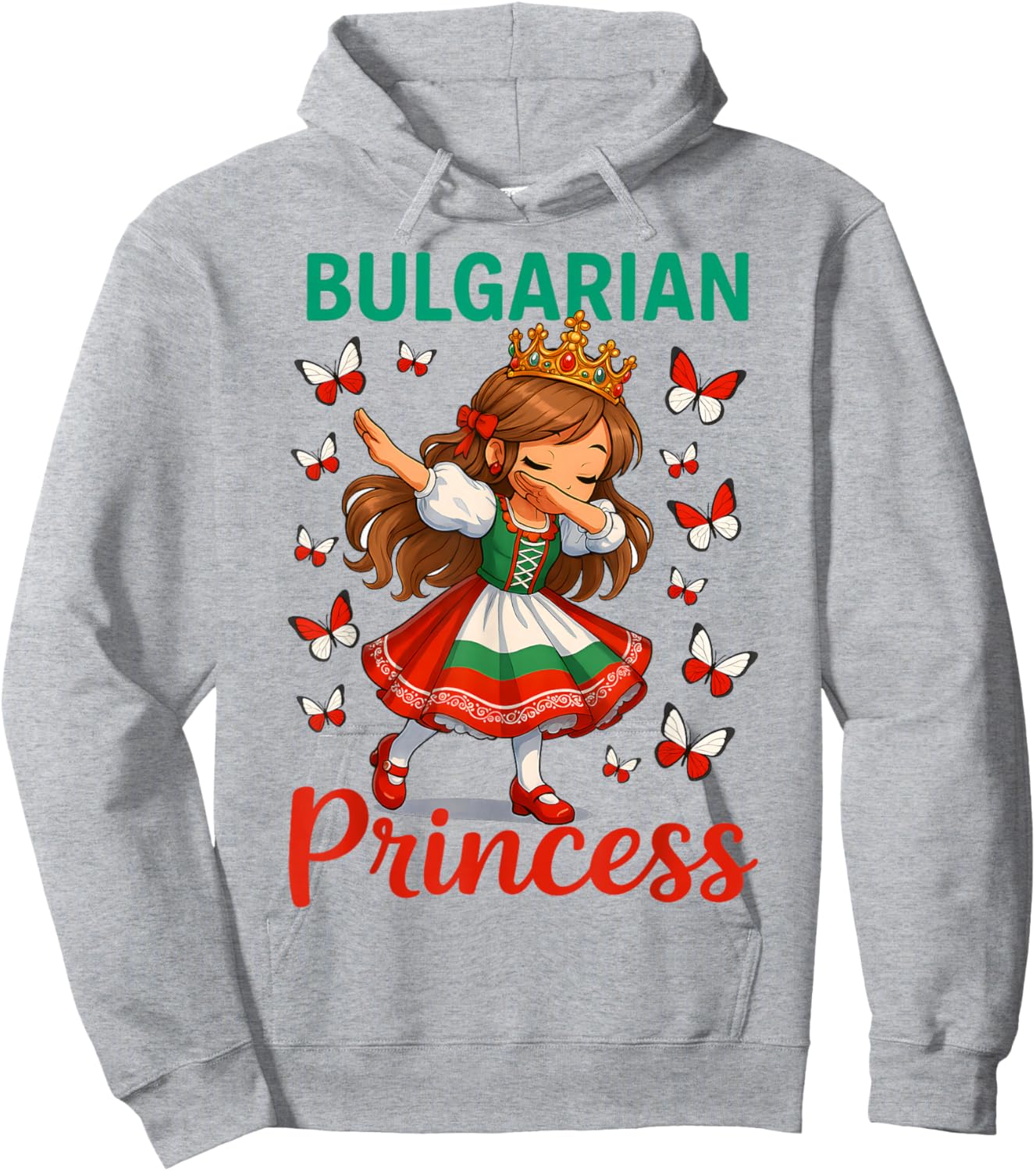 Bulgarische Prinzessin Dabbing Girl Cute Bulgaria Pride für Kinder Hoodie - Hoodie | Ash